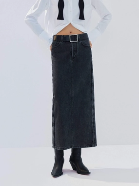 Ultimate Comfort Straight Cut Denim Skirt