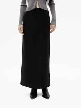 Flat Lock Stitching Straight Cut Maxi Skirt