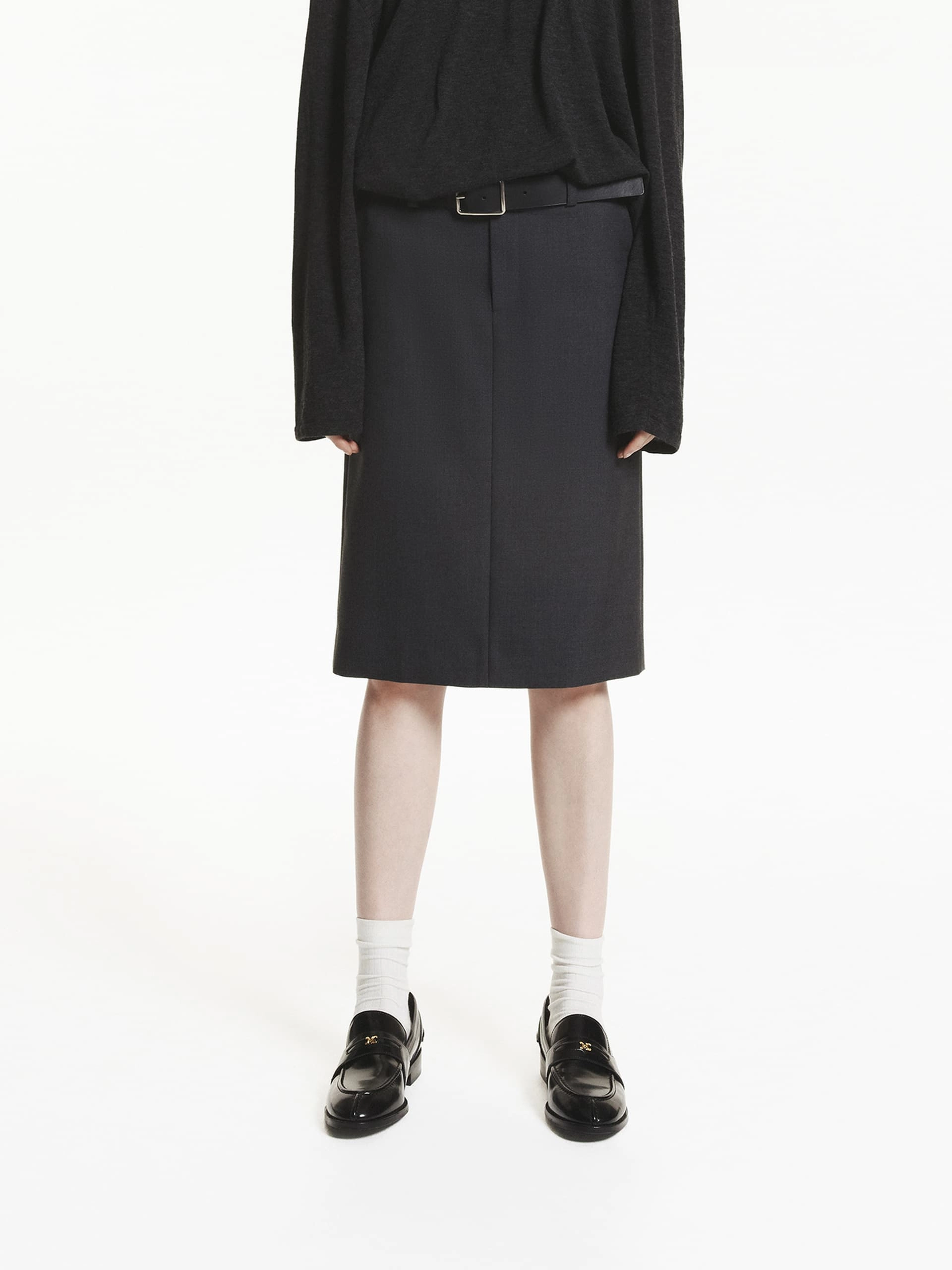 Straight Cut Mid Skirt High-rise waist RecyclablePackaging