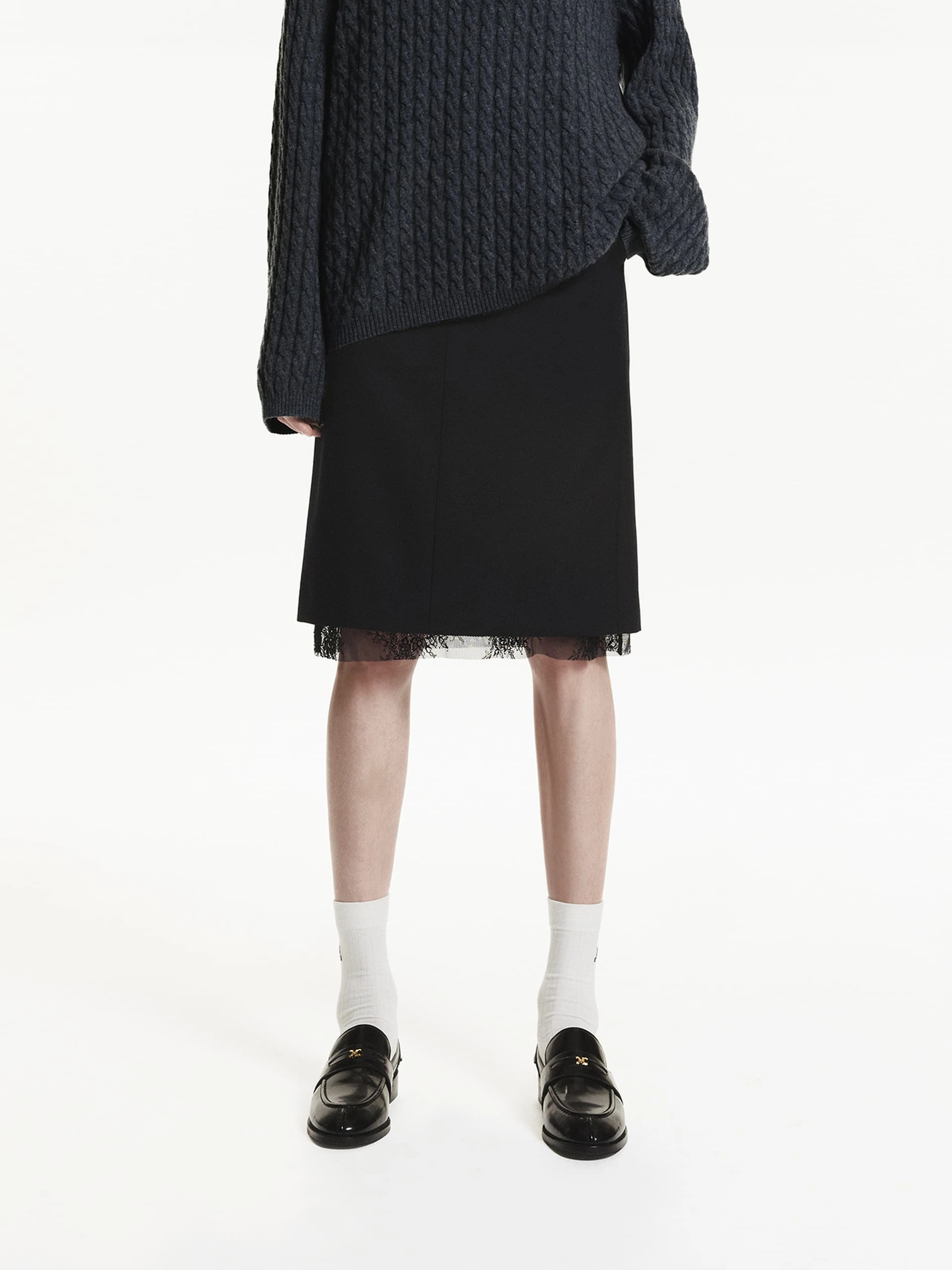 Straight Cut Mid Skirt All Season Flexible Fit