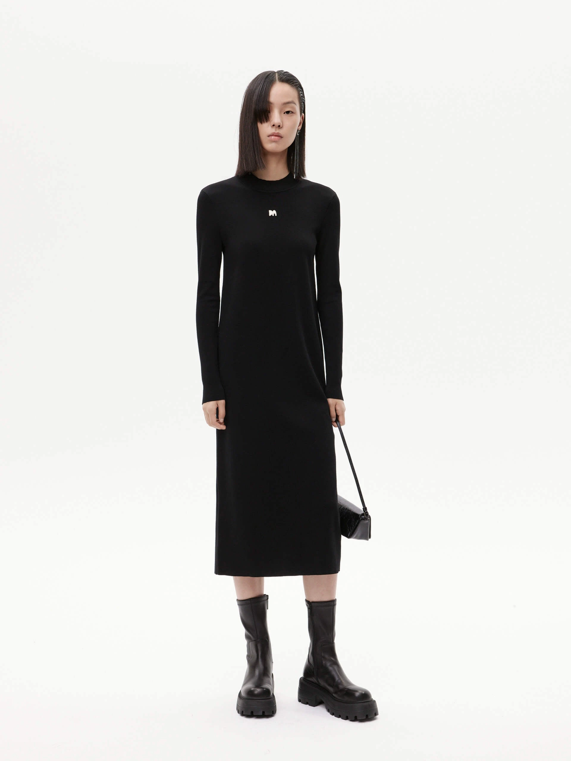Straight Cut Midi Dress Simple Shape Perfect Layers