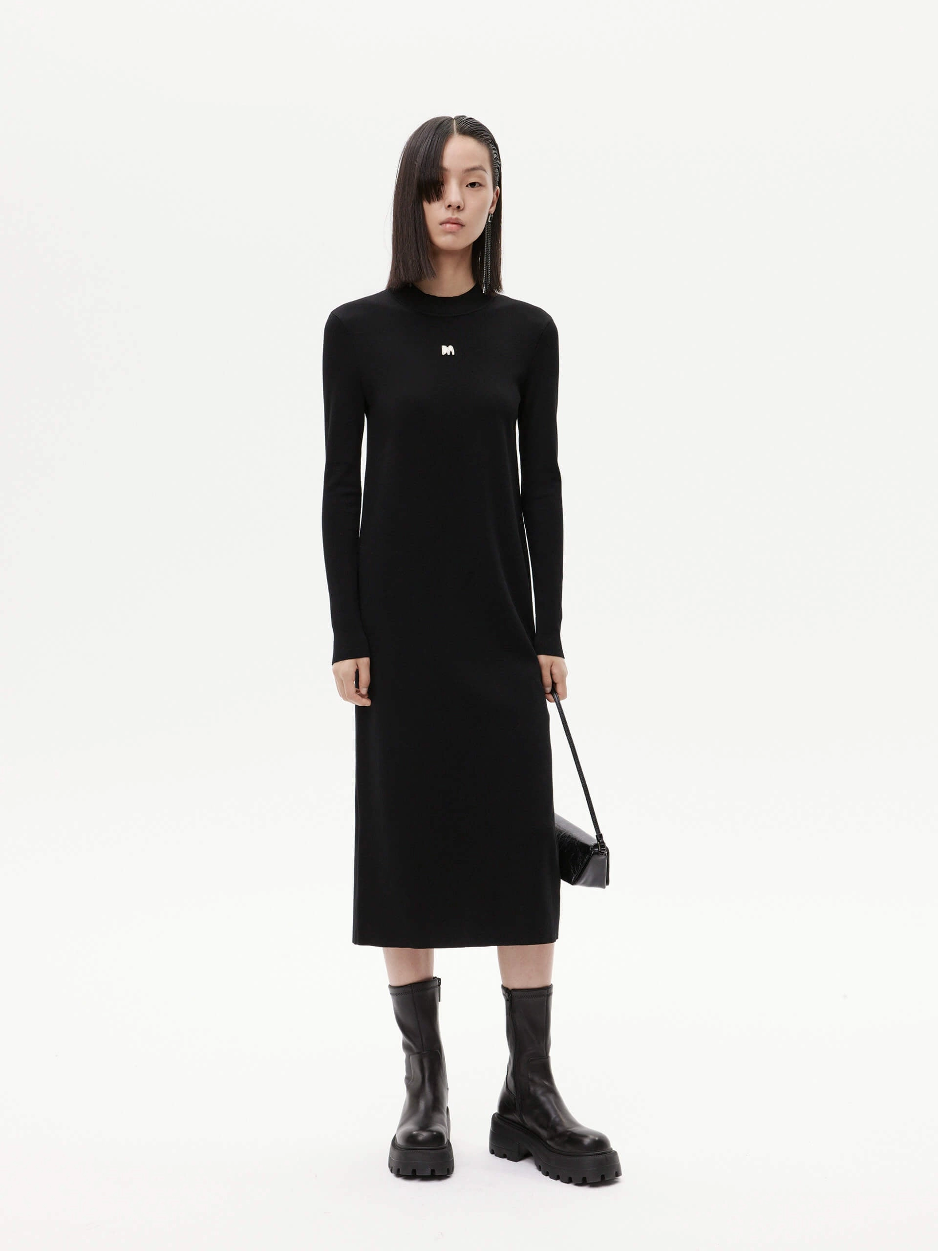Straight Cut Midi Dress Lined interior Color Glow