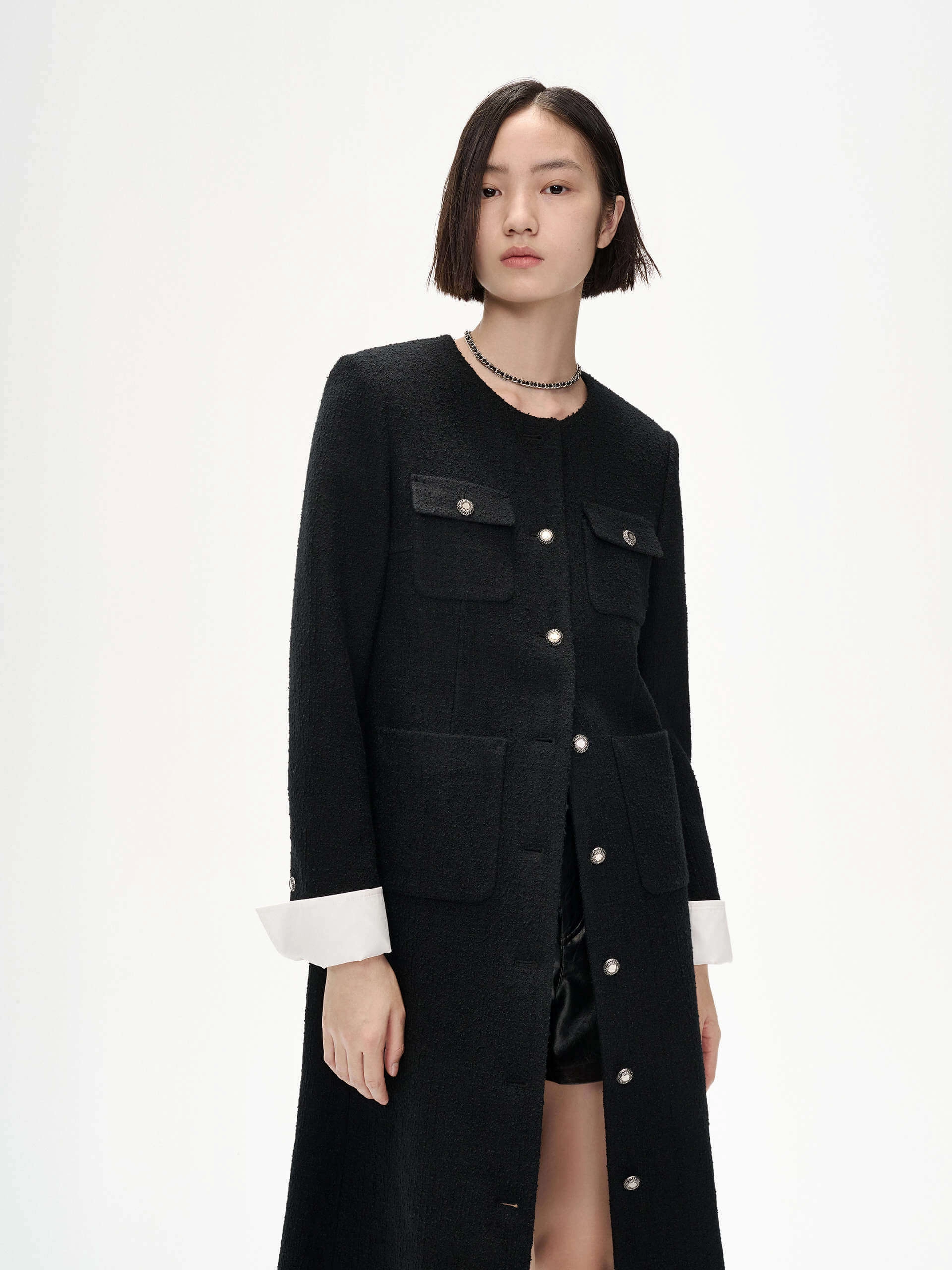 Subtle Glow Straight Cut Tweed Dress