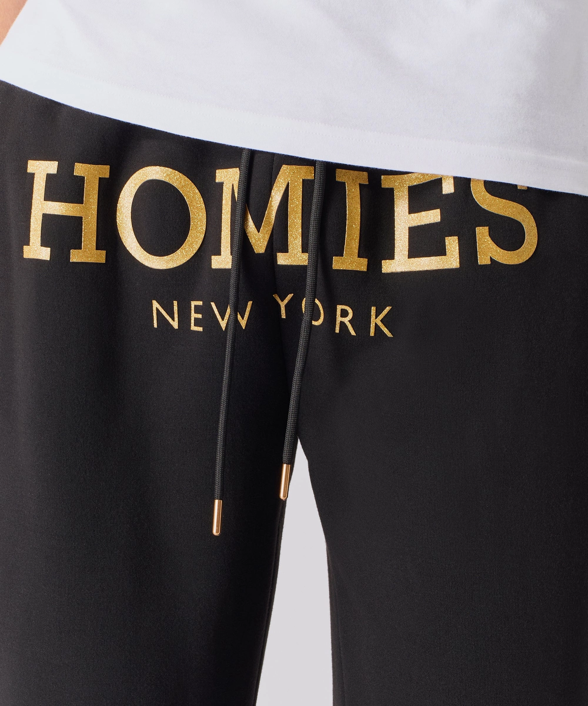 Adjustable loop Homies Foil Fleece Pants - Black