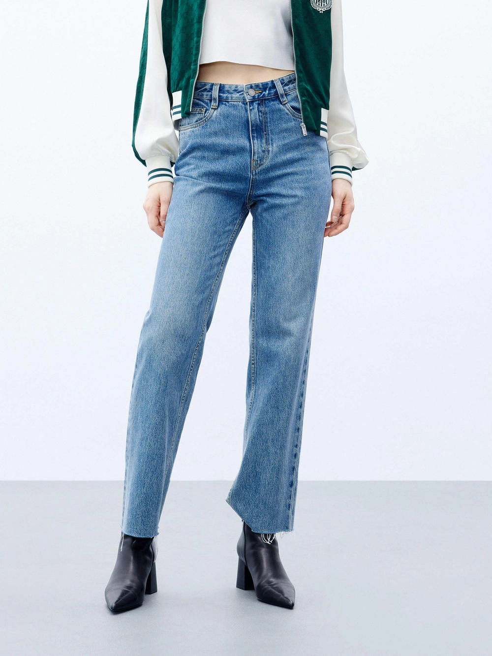 Straight Leg Ankle Jeans Artist Vibe Comfy Casual Luxury Winter Warmth