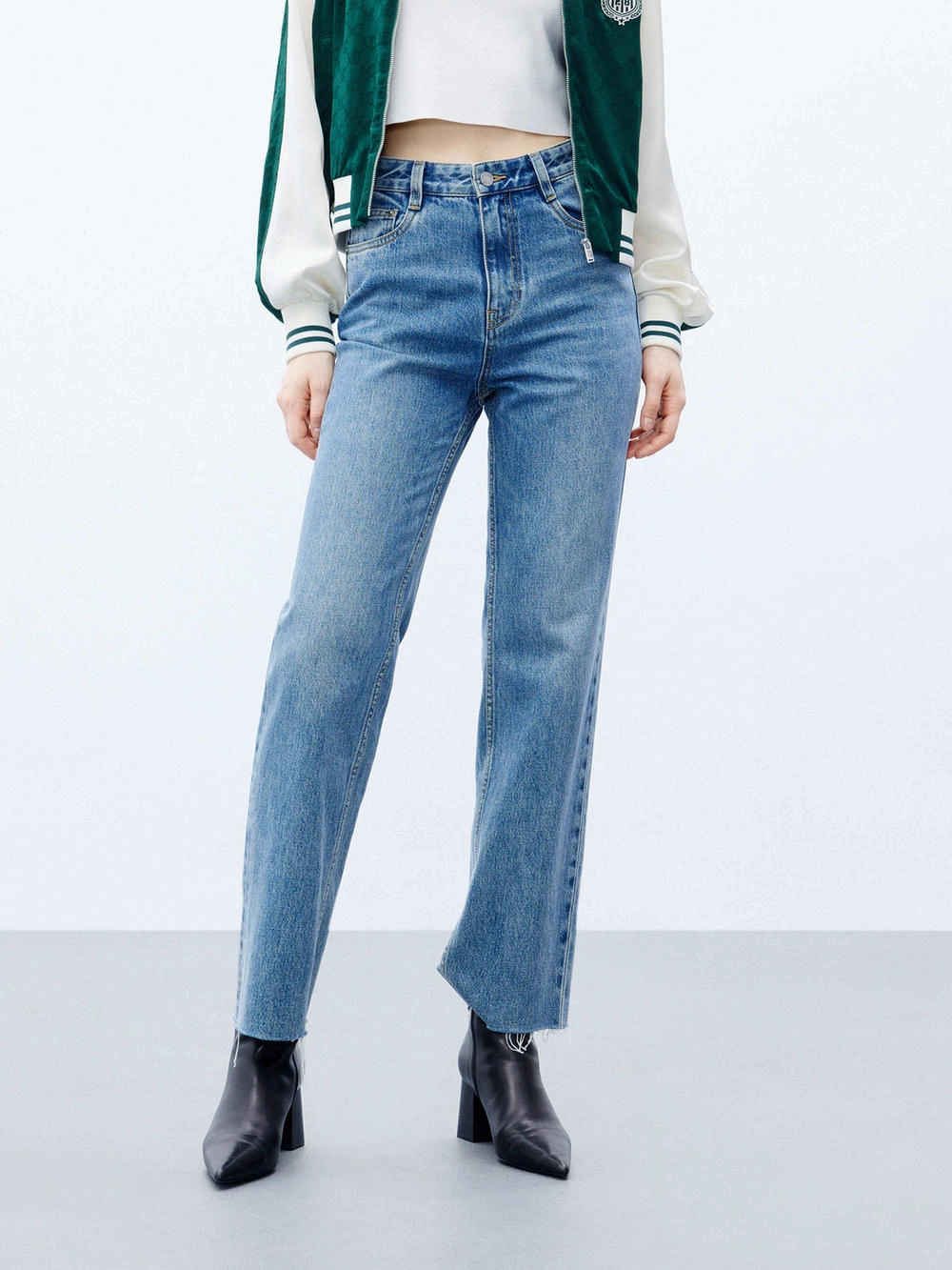 Straight Leg Ankle Jeans Reliable Layer