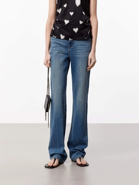 Straight Leg Denim Jeans Neutral Tones
