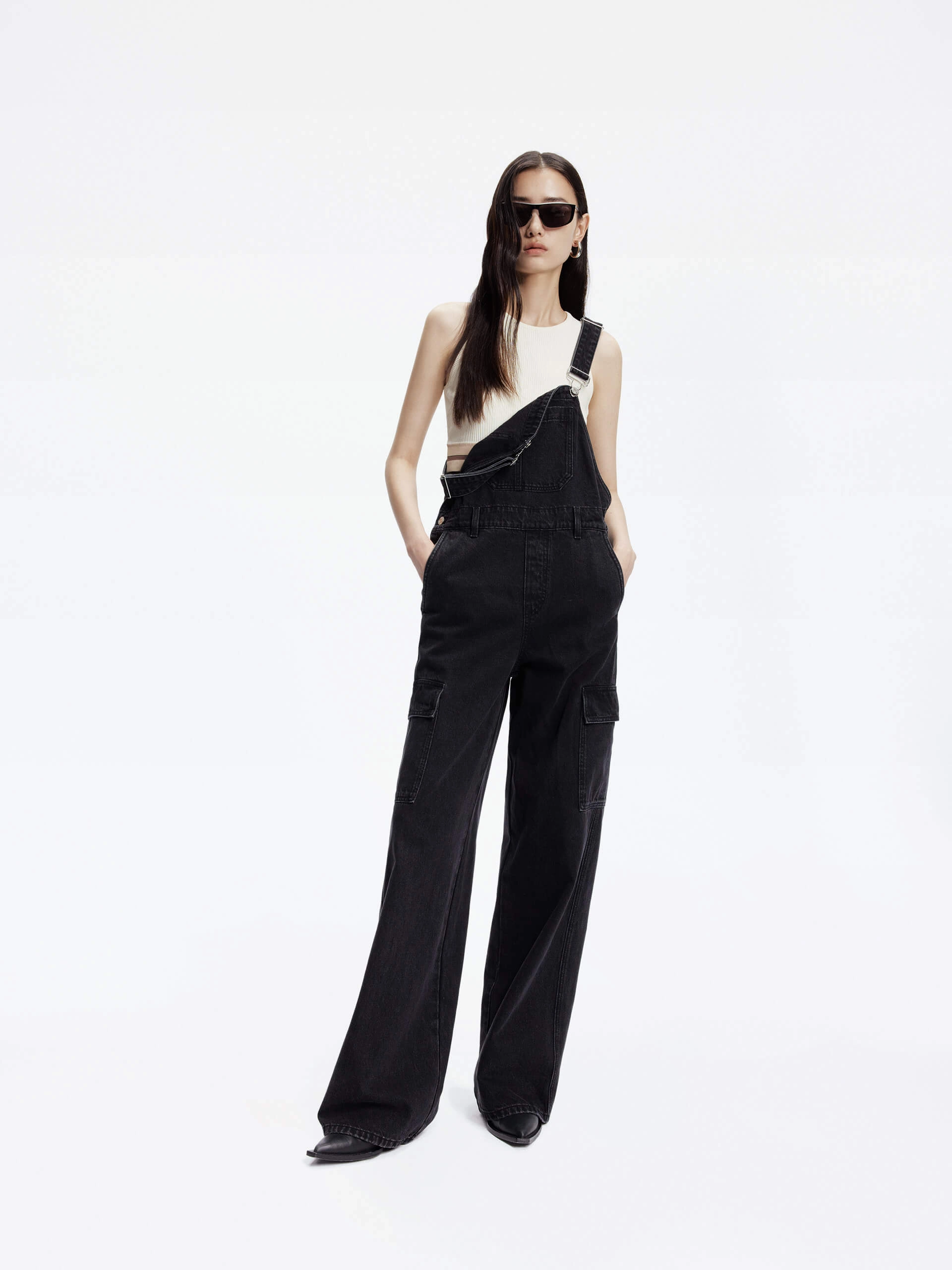 Straight Leg Denim overalls Perfect Movement