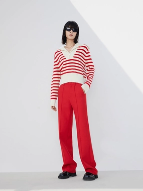Straight Leg Tailored Trousers Non Binding Cuffs Day Wear