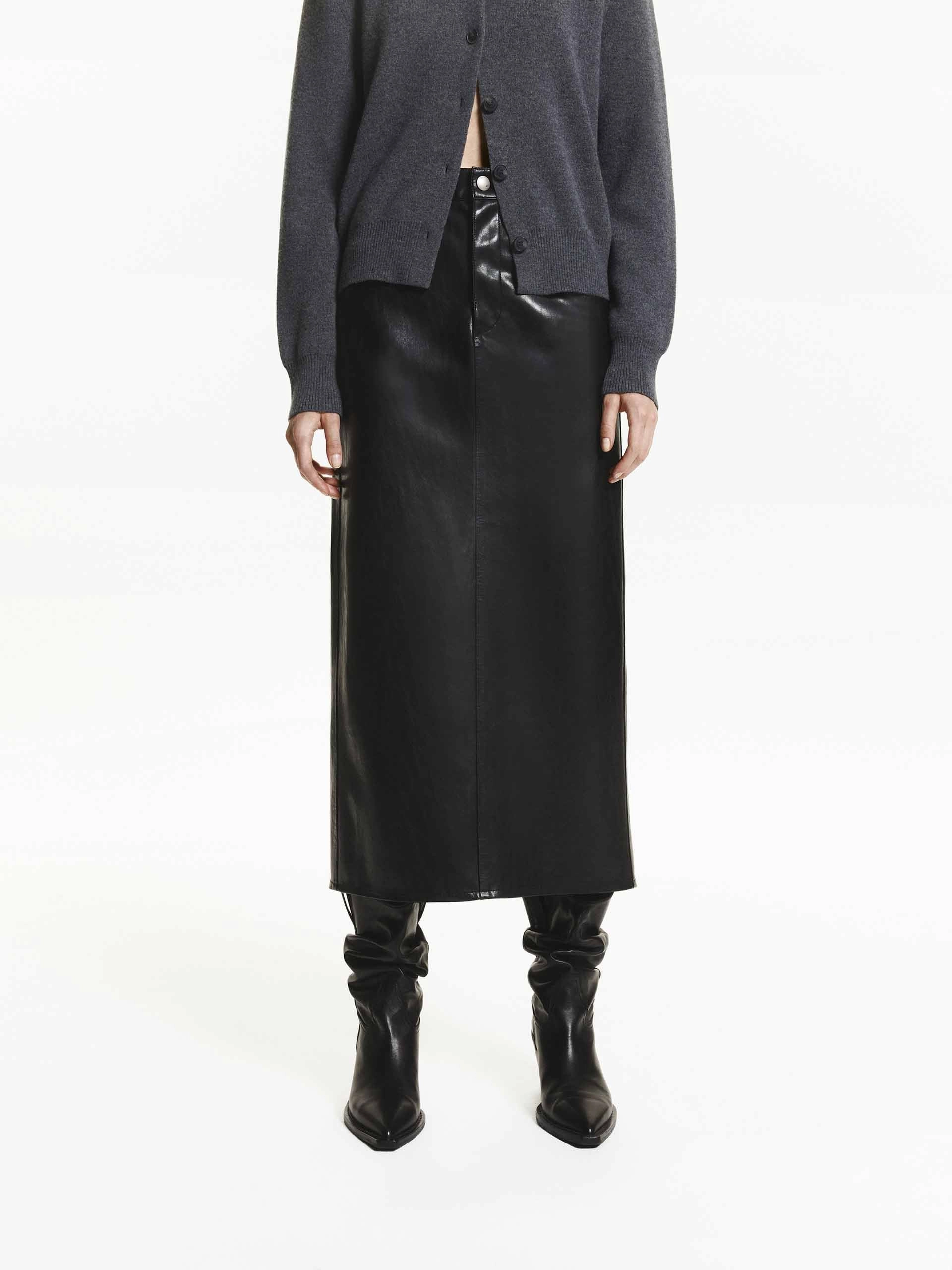 Straight Midi Leather Skirt Outdoor activities