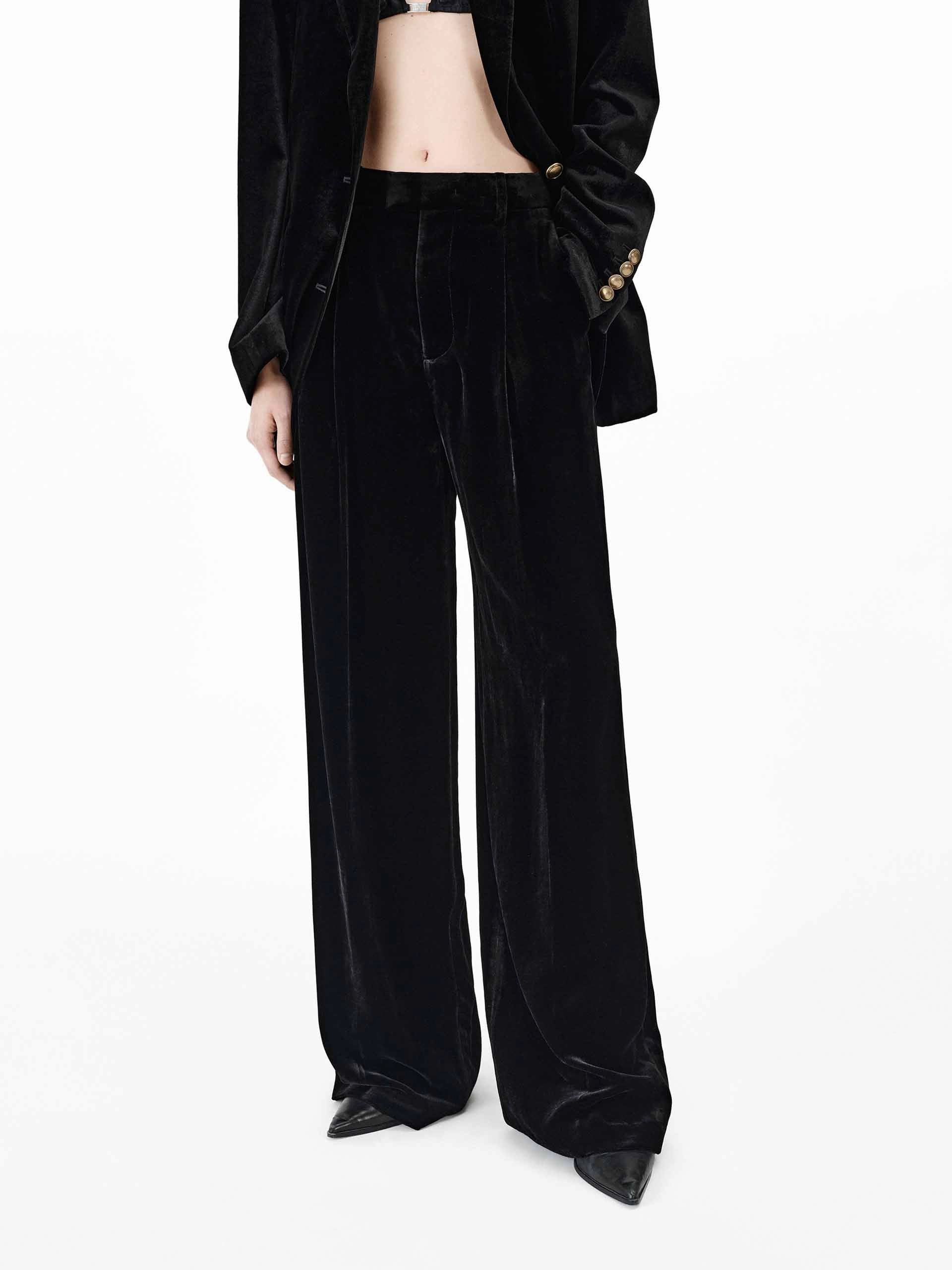 Light Stretch Lightweight Layer Straight Velvet Pants