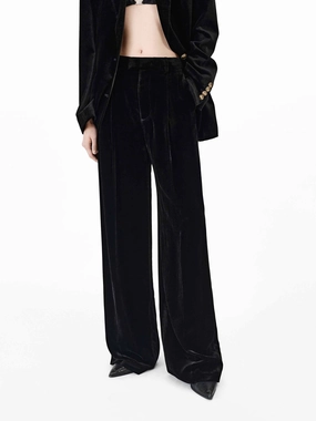 Light Stretch Lightweight Layer Straight Velvet Pants