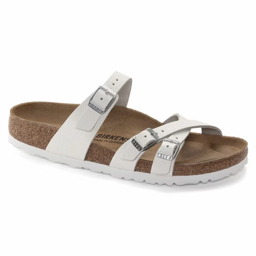 Franca Leather Narrow Sandals Antique White Summer Ready Shoes Anti Fatigue