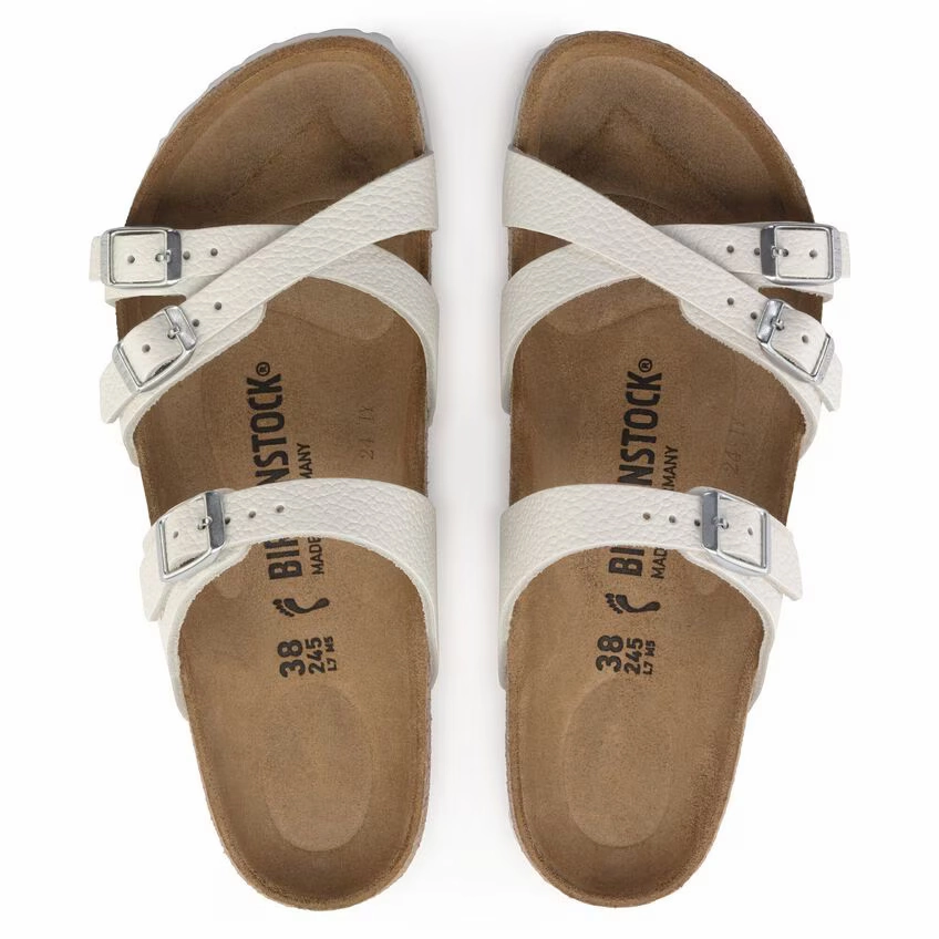 Franca Leather Narrow Sandals Antique White All-Purpose Comfort