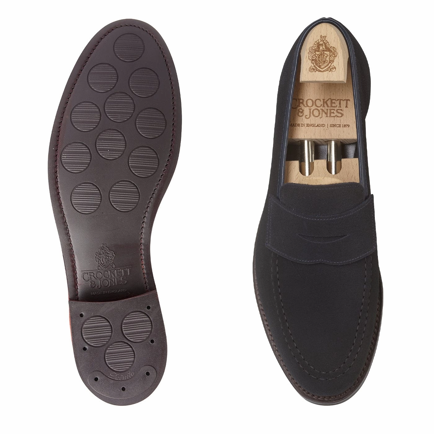 Shape True Effortless Leather Slip-ons Harvard 2 Navy Suede