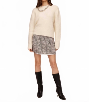 Arely Crewneck Sweater In Snow Outdoor Ready Non Irritating Seams