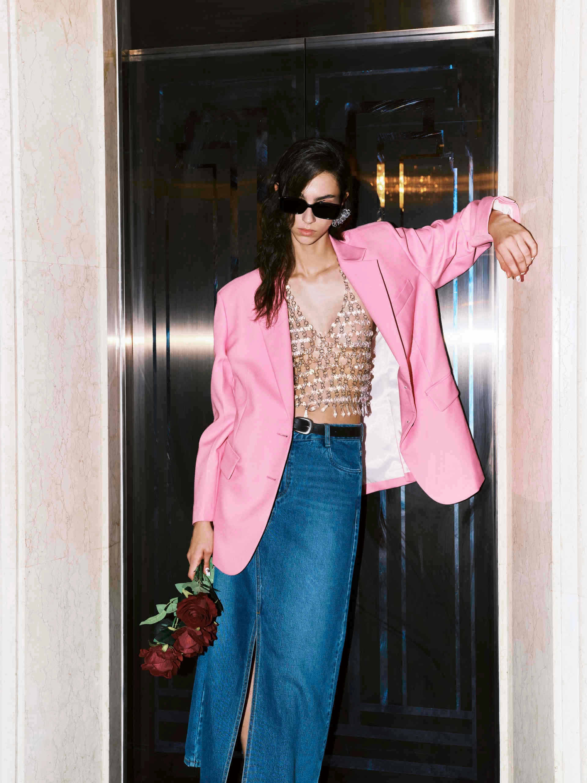 Oversized Tailored Blazer ErgonomicCut Layered Collar Design