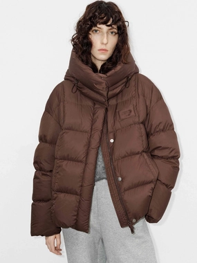 Hooded Padded Jacket High Collar Structure
