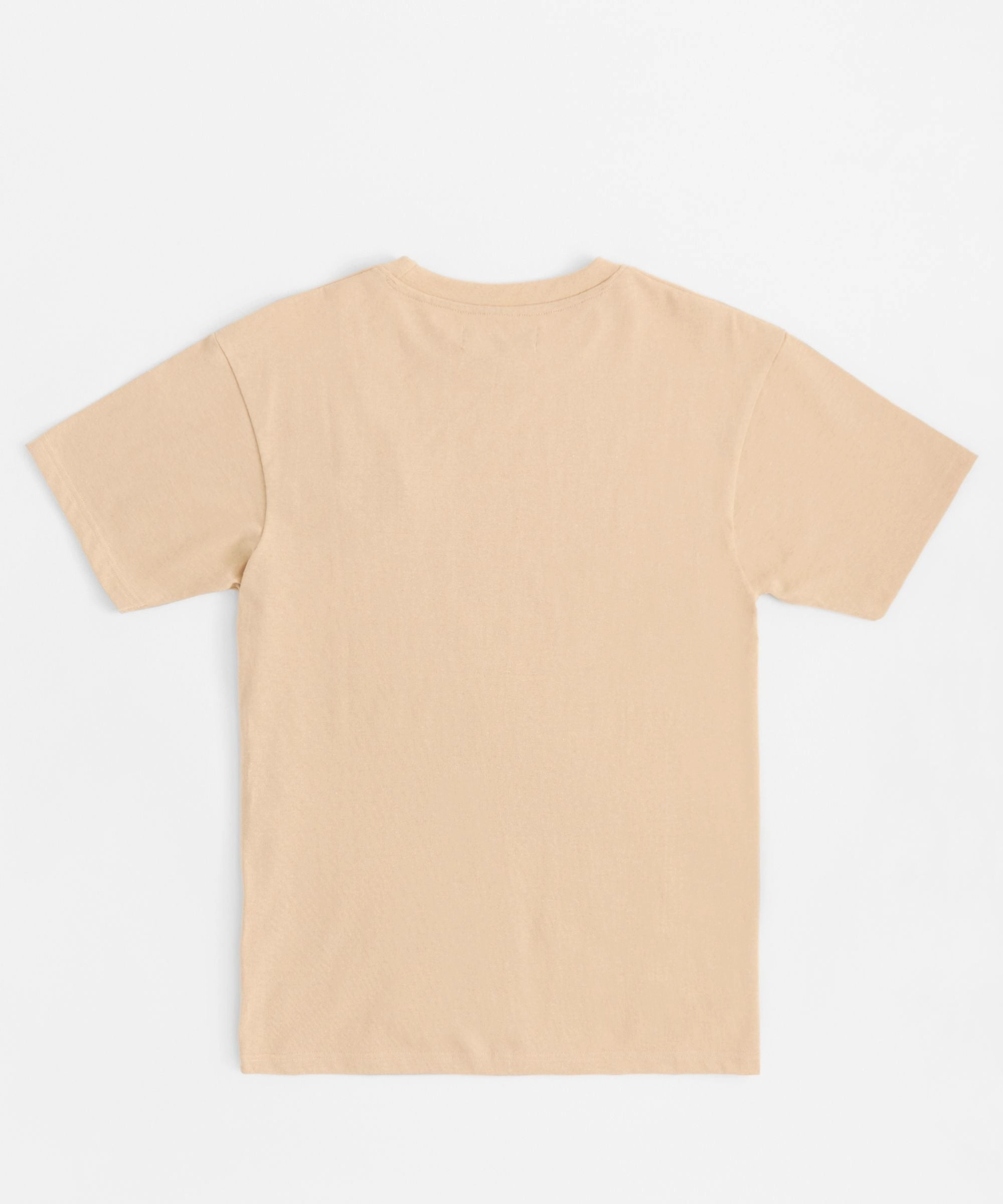 Seamless construction Lil Heart Chenille Patch Short Sleeve Tee - Khaki