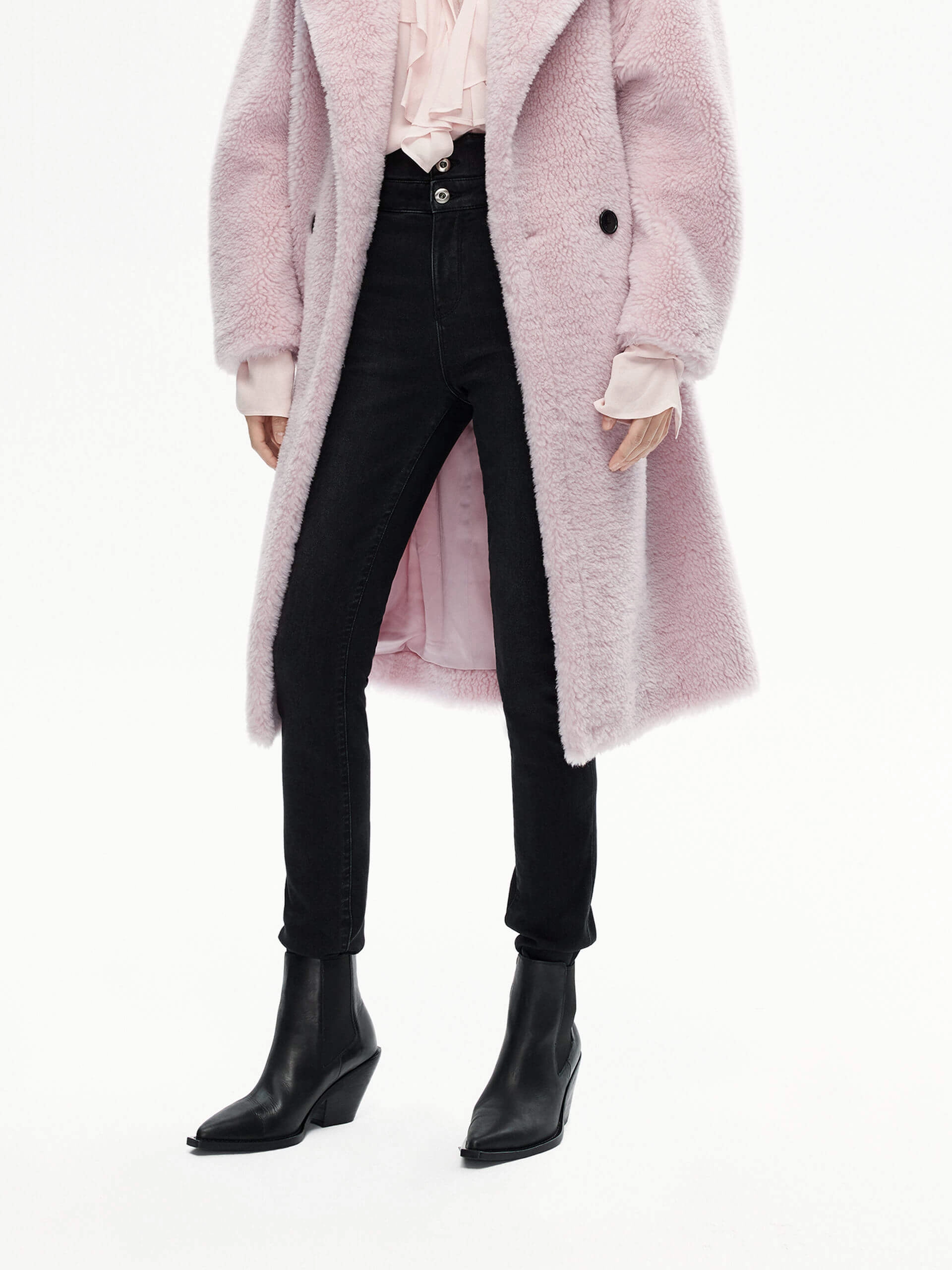 Elegant Travel Outfit Minimalist Style Daily Fashion Stretch High Waist Skinny Jeans