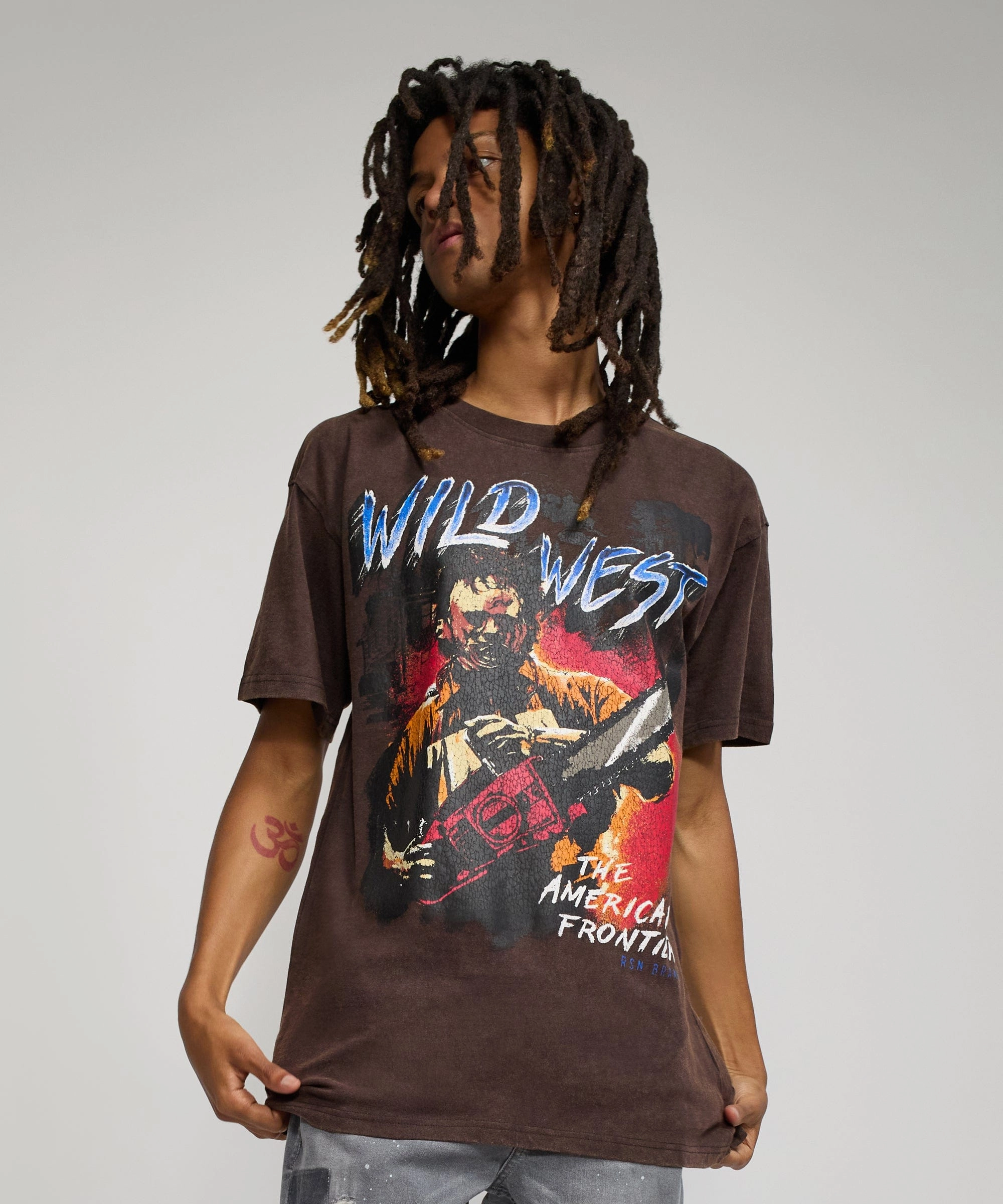 MultiPanelDesign Wild West Short Sleeve Tee - Brown