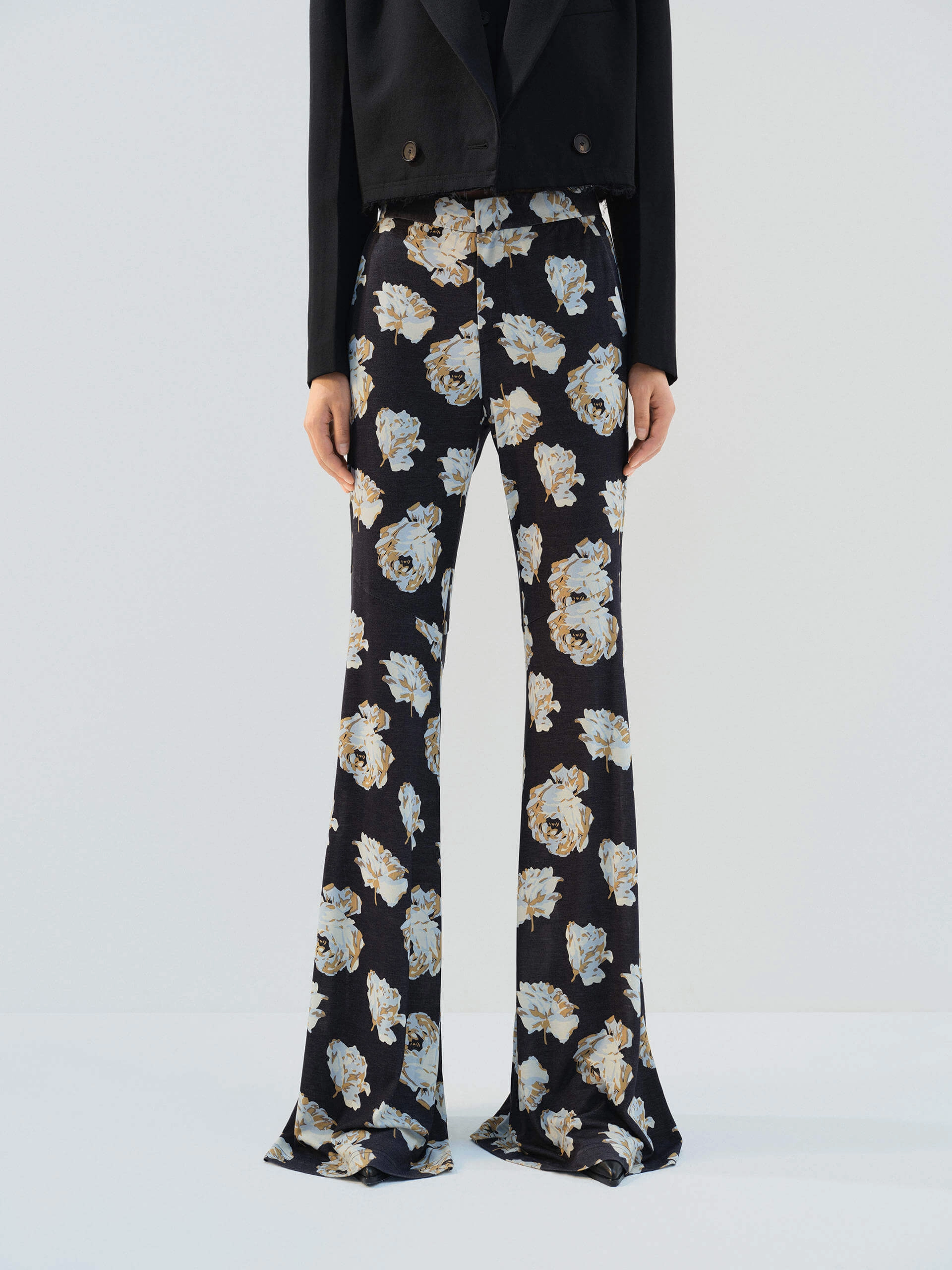 Floral Printed Flared Pants Full Flex Versatile staple