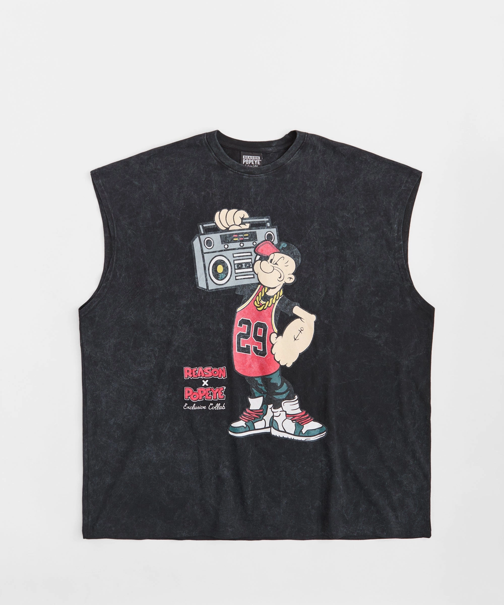 Popeye Muscle Tee - Washed Black HighElasticity