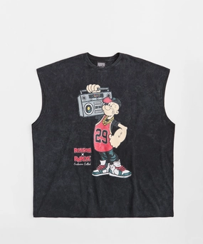 Popeye Muscle Tee - Washed Black HighElasticity