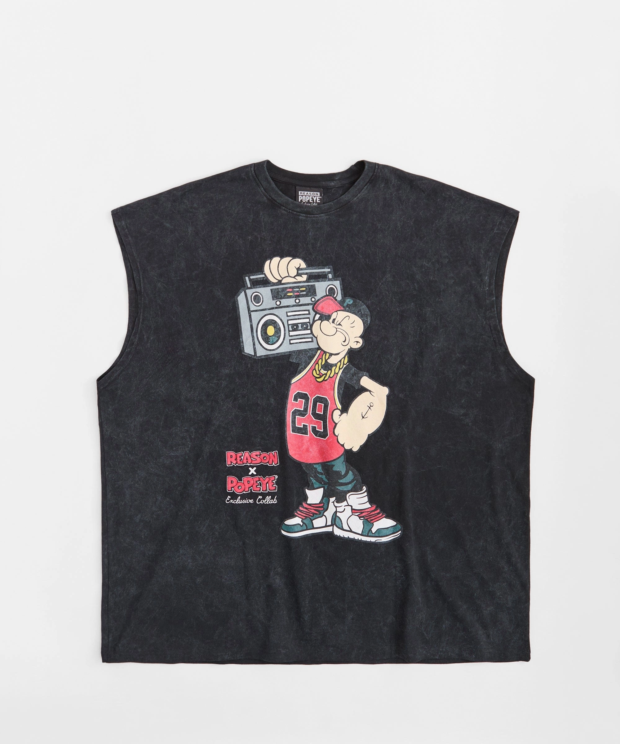 Popeye Muscle Tee - Washed Black Self Cleaning Coating
