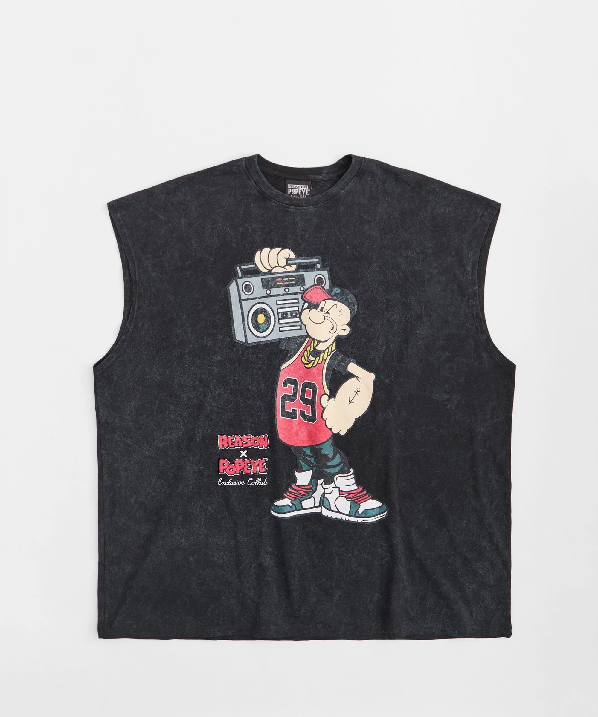 Popeye Muscle Tee - Washed Black Everyday Look