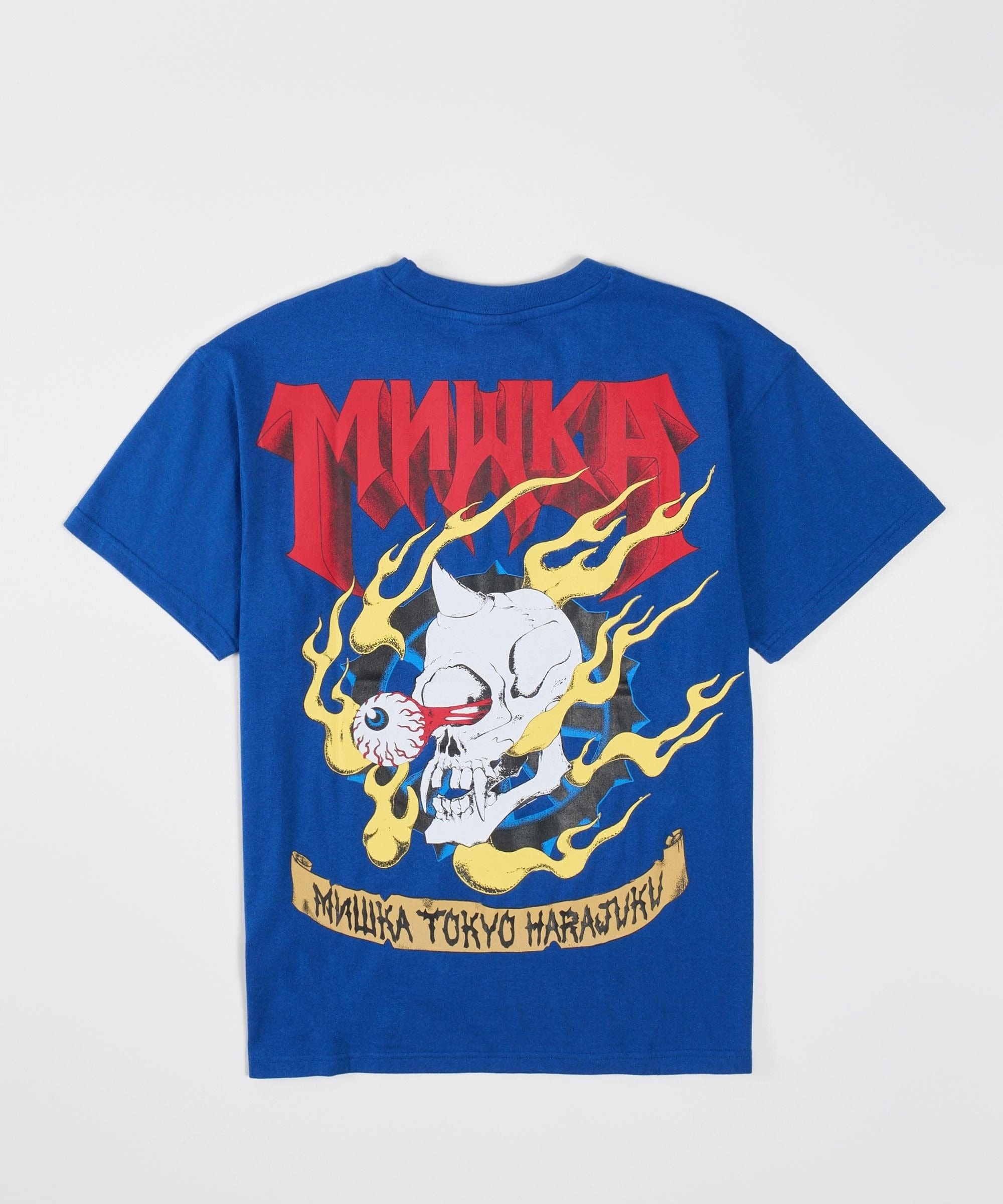 Mishka Harajuku Short Sleeve Tee - Blue CollapsibleFrame Flexible Waistband Adaptation