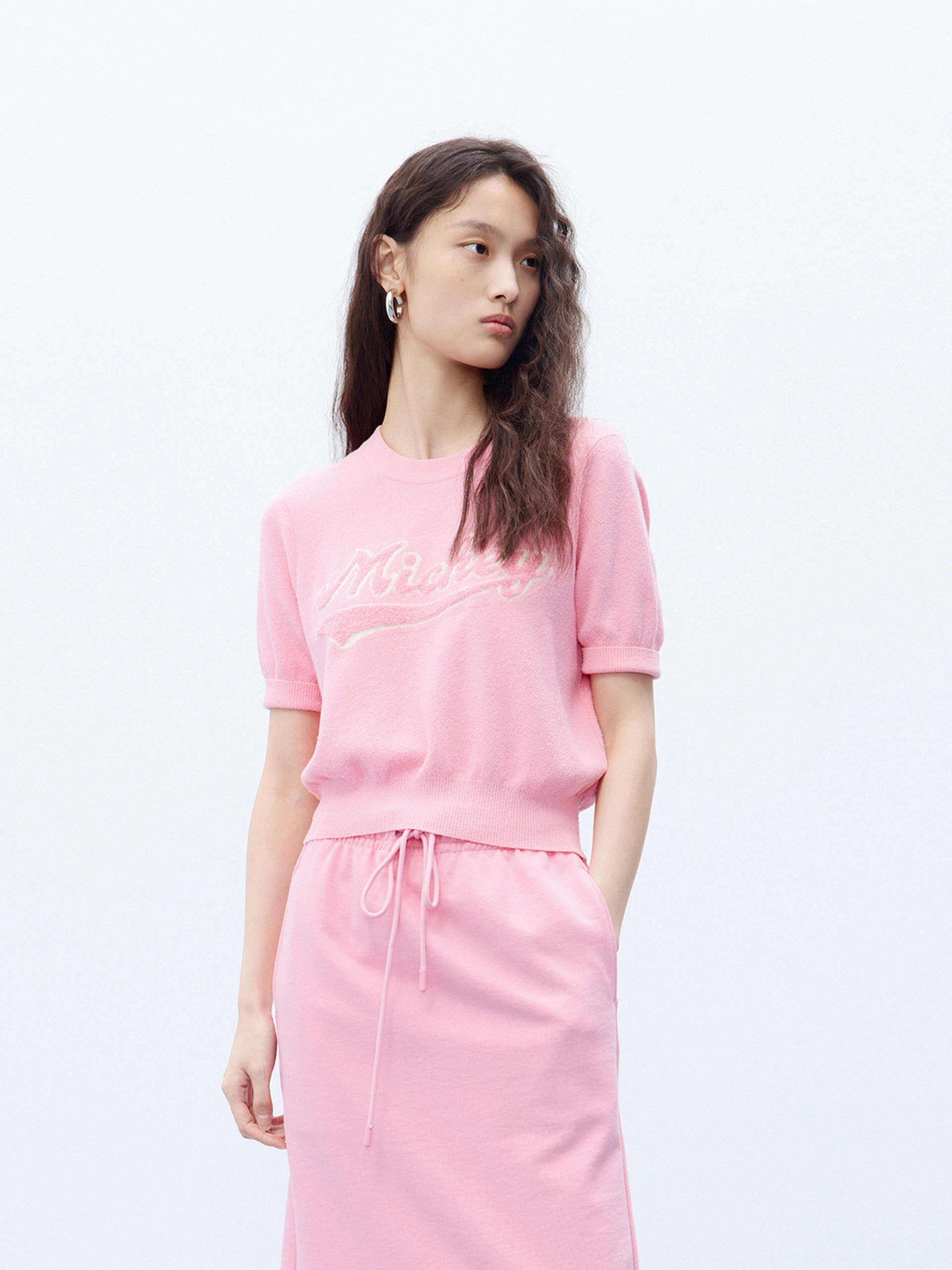 All Weather Performance Fabric Short Sleeve Texture Knitted Top