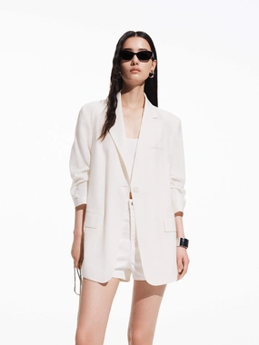 Panelled Detail Tailored Blazer Pocket Details