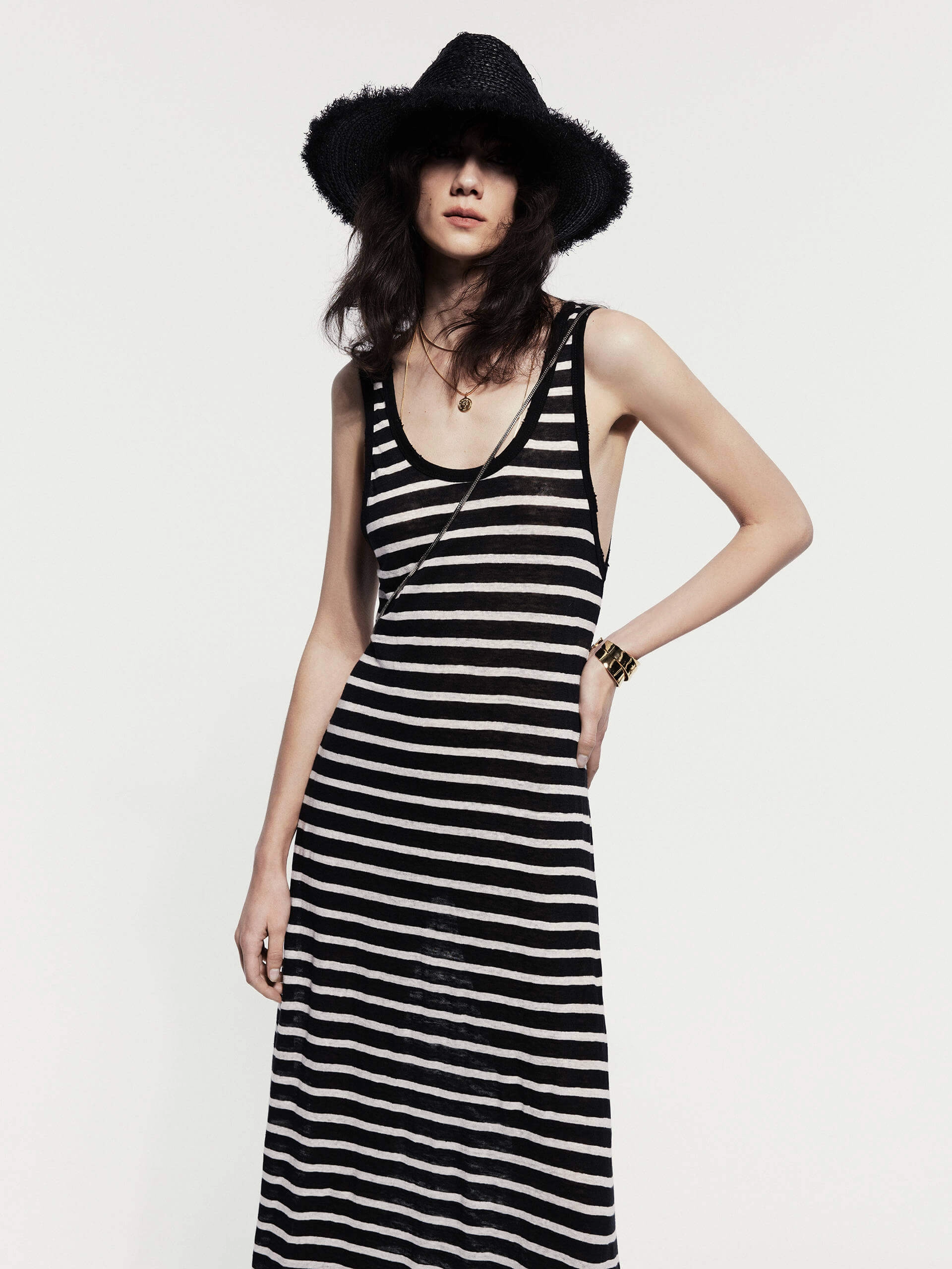 Striped Linen Tank Dress Casual chic dress