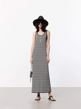 Striped Maxi Tank Dress Rhinestone-Detail Field Fresh