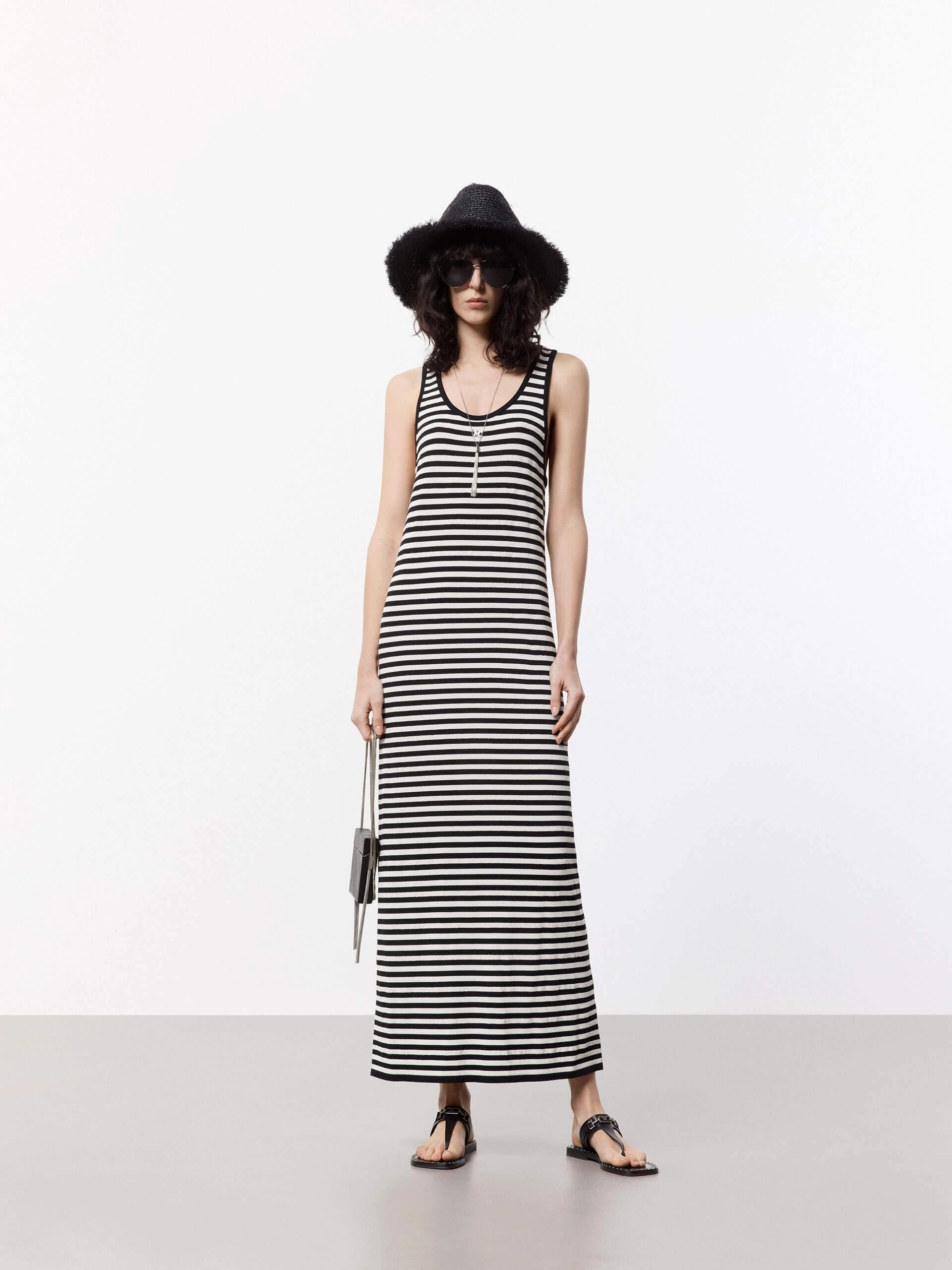 Striped Maxi Tank Dress Rhinestone-Detail Field Fresh