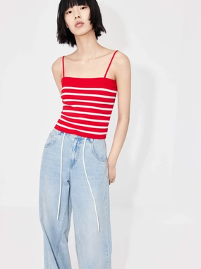 QuickRelease Roll Up Sleeve System Striped Strap Top