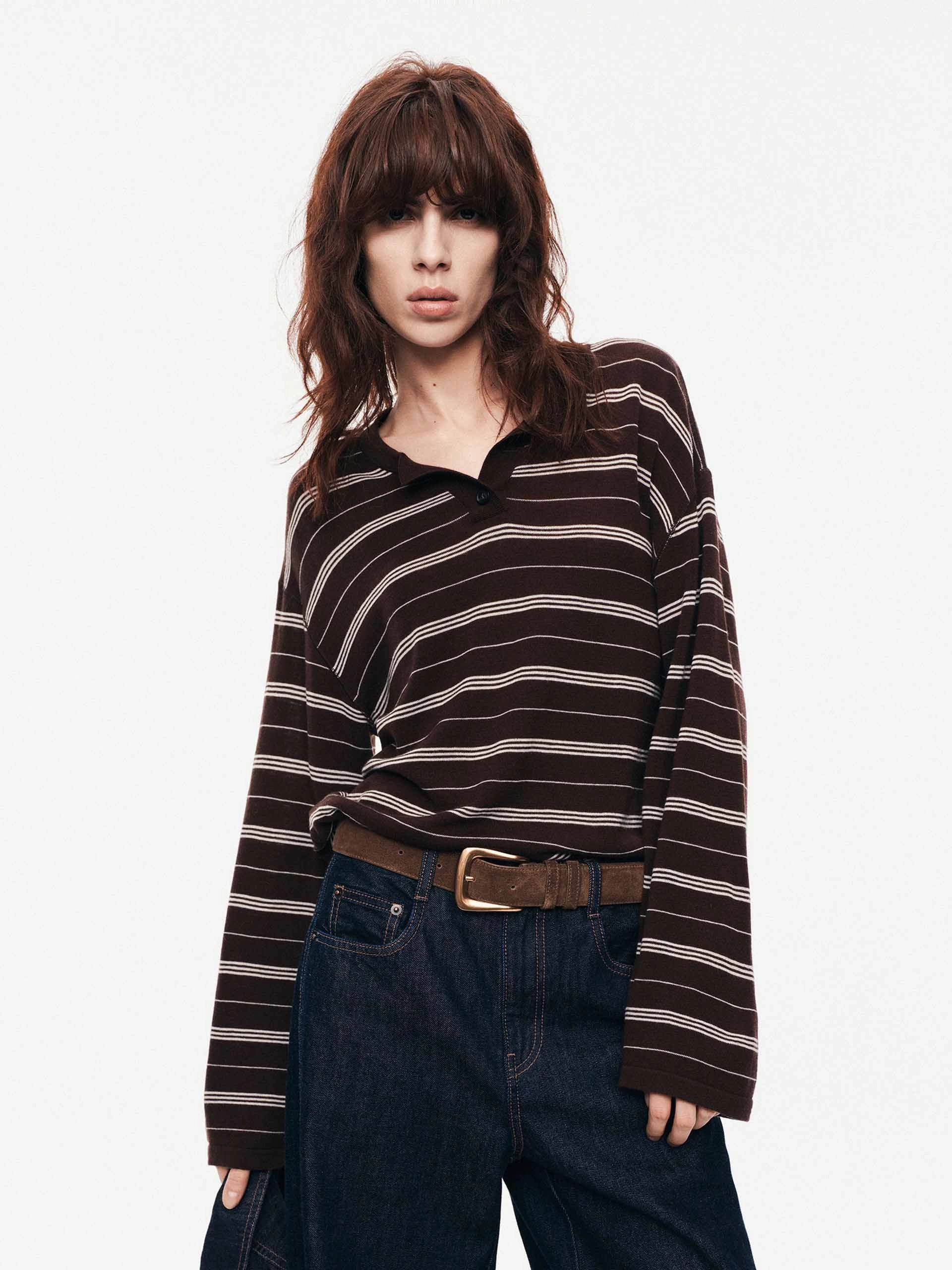 MinimalistStyle Striped Wool Knit Sweater