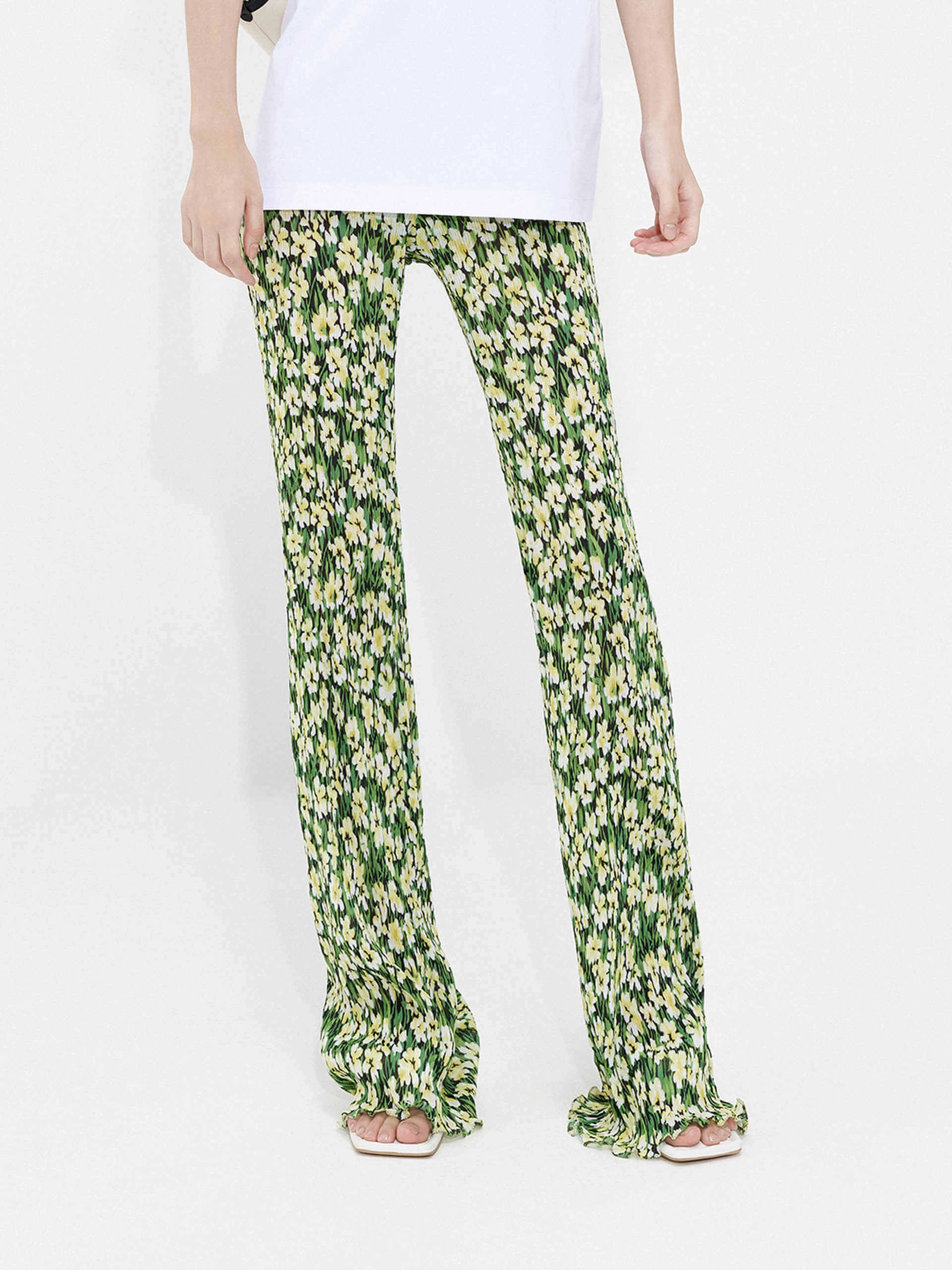 Fashion Stretch Slim wear Structured Floral Print Pants