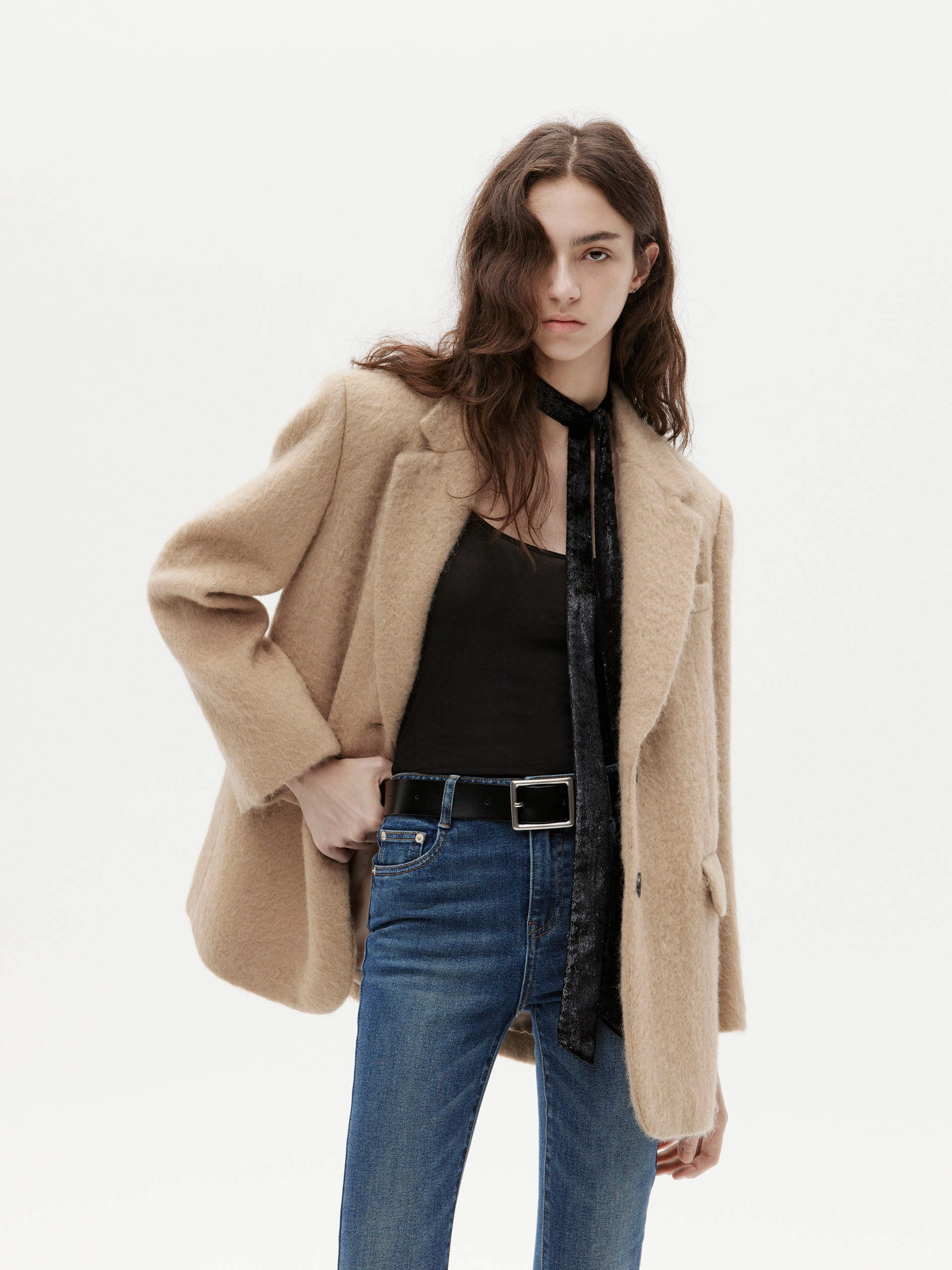 On The Go Structured Mohair Brushed Blazer