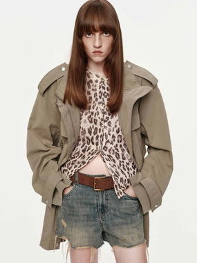 Daily Essential Hypoallergenic Fibers Cotton Blend Cargo Coat