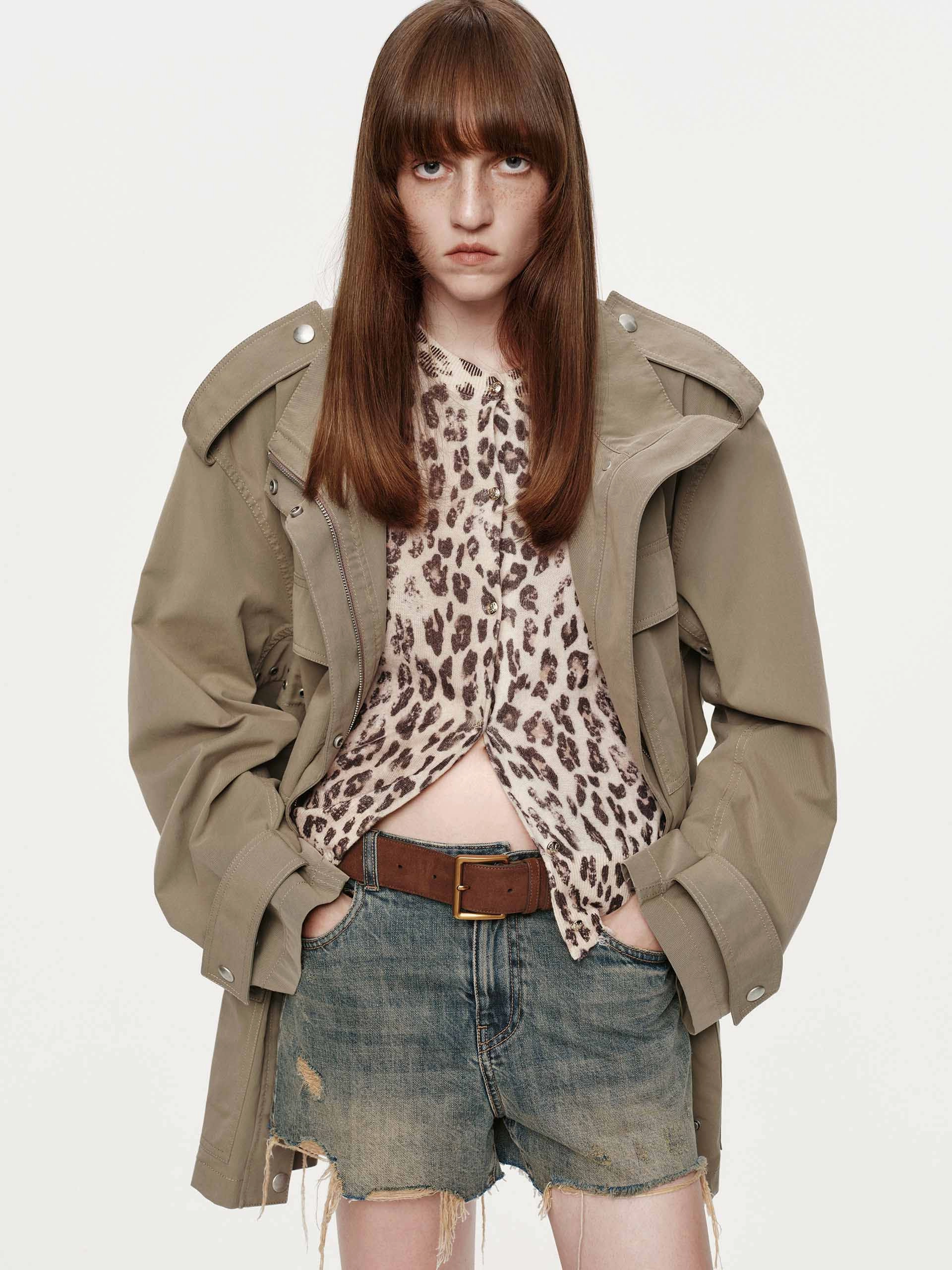 Cotton Blend Cargo Coat Casual Jacket