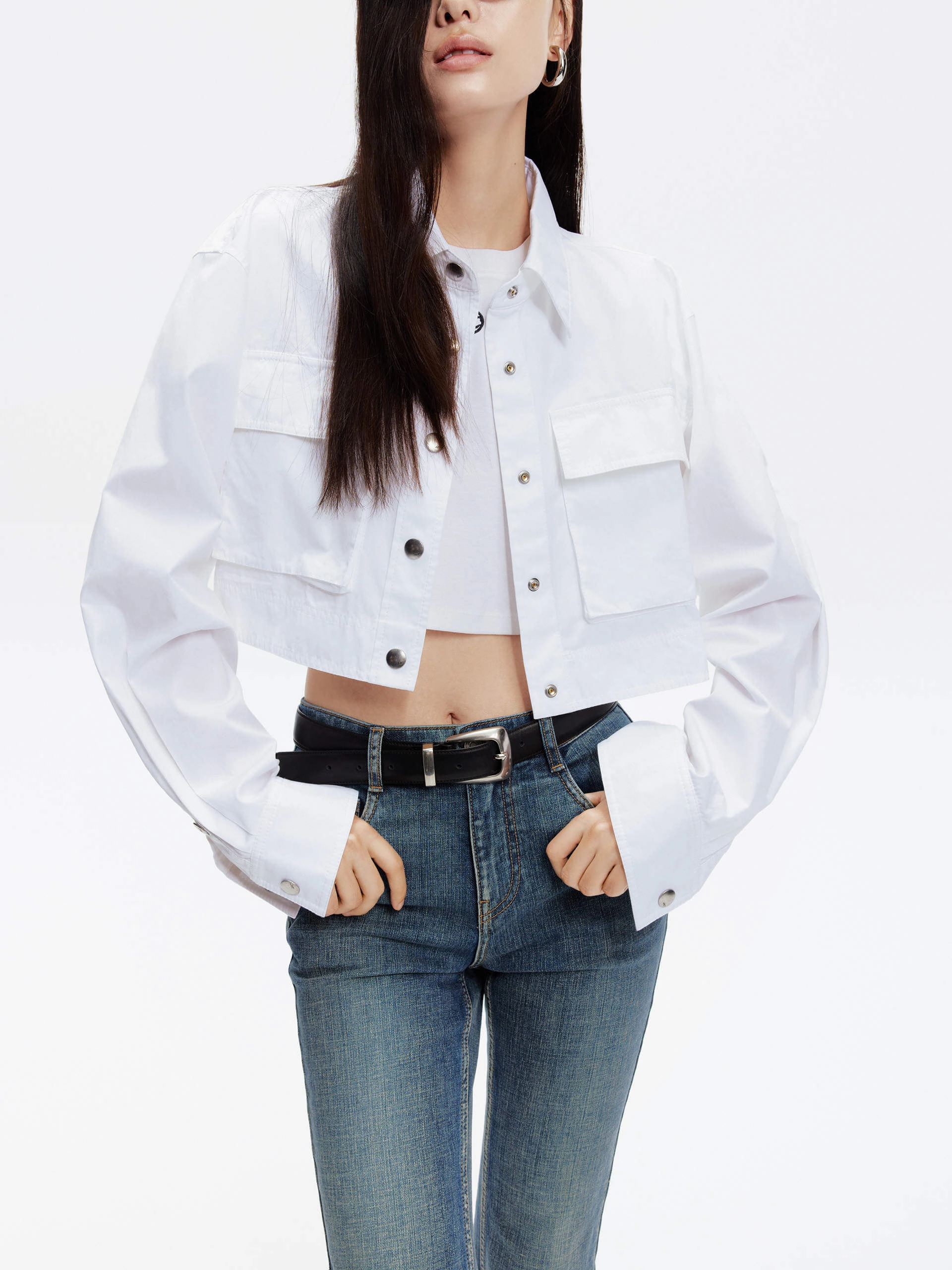 Cotton Front Pocket Jacket Durable Fabric