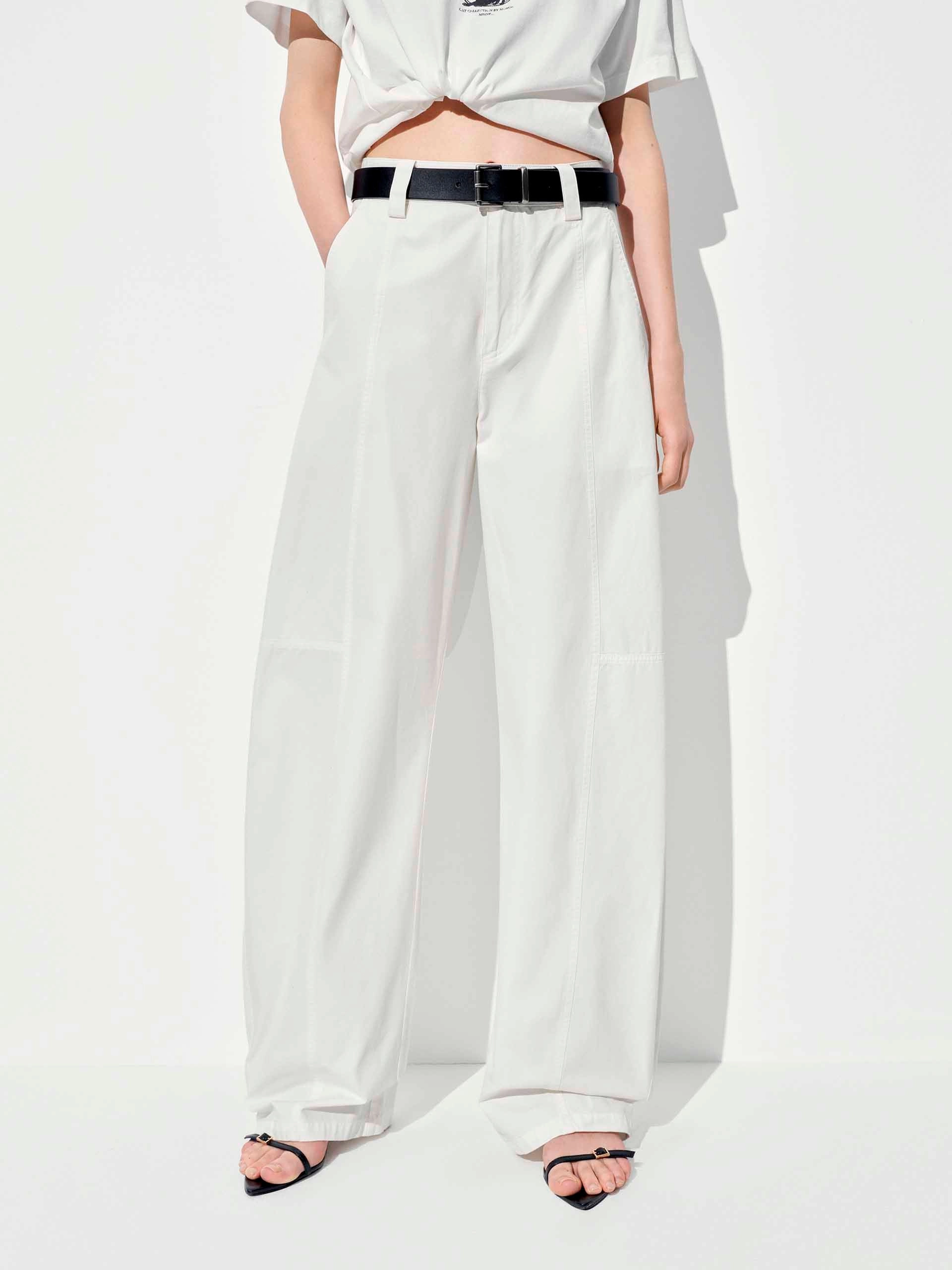 Cotton Barrel Leg Trousers Thermal regulation