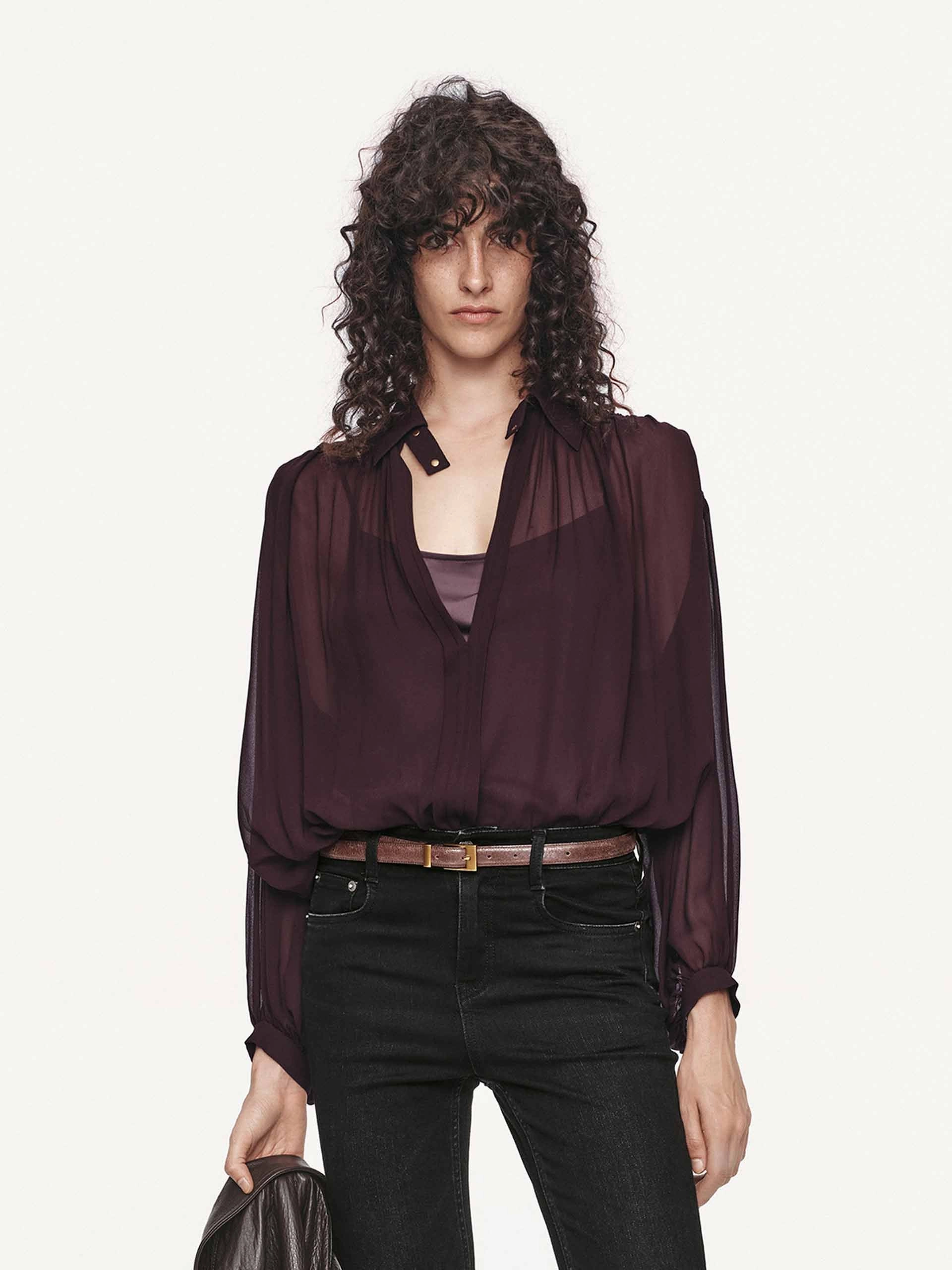 Water Repellent Coating Quick Dry Fabric Lightweight Chiffon Blouse