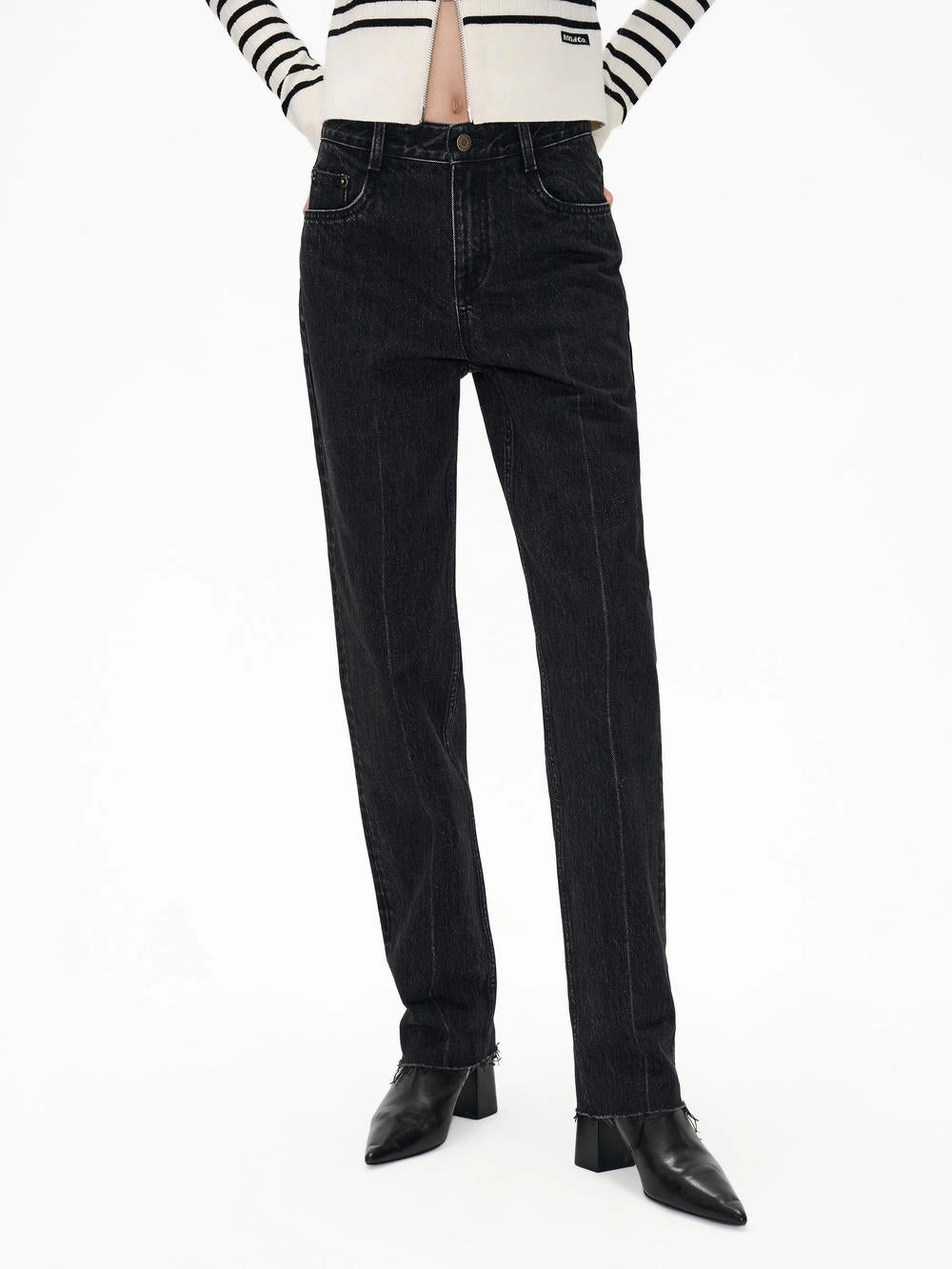 Raw Hem Cotton Jeans Affordable Unisex Wear Fresh casual