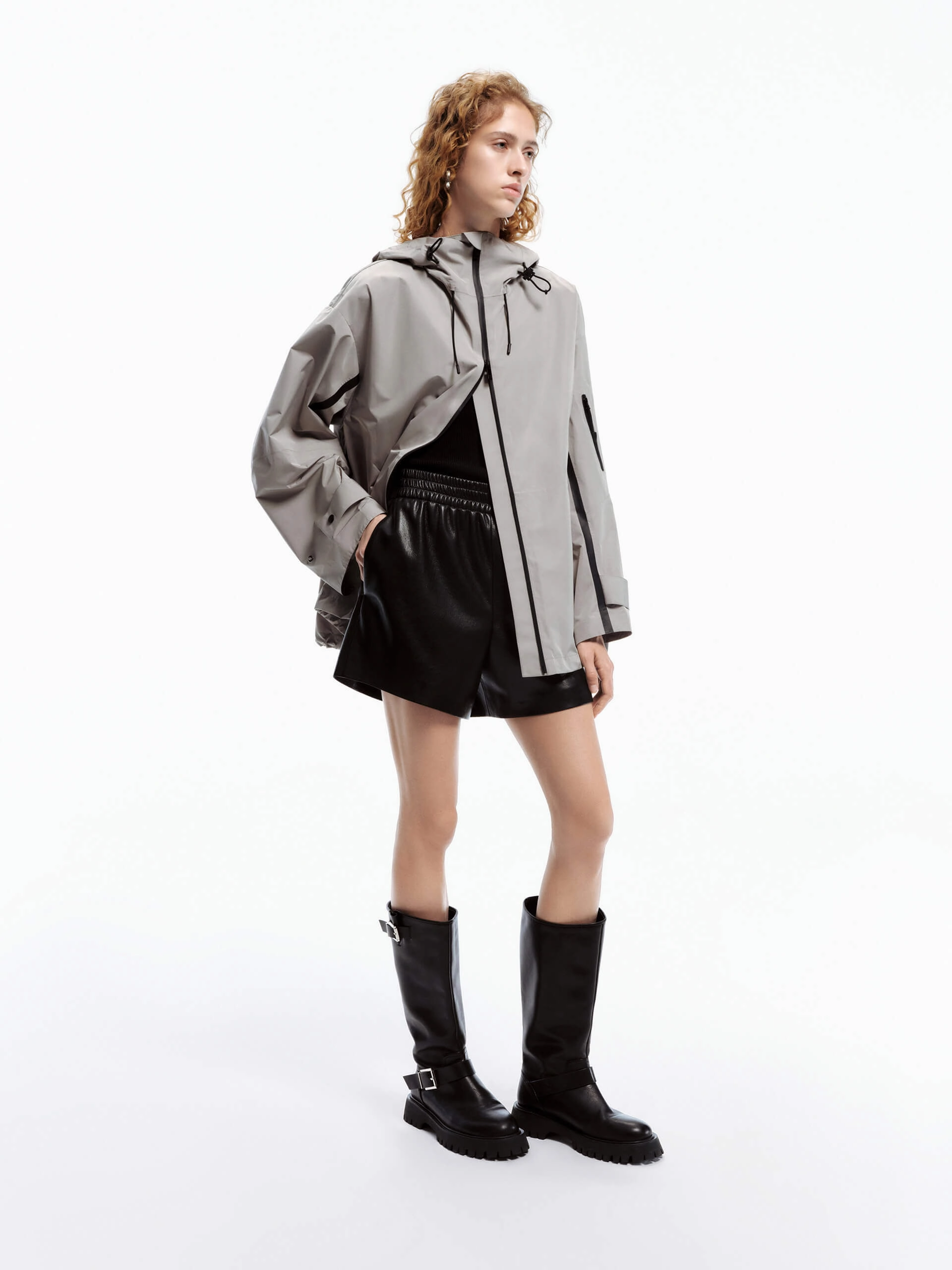 WaterproofDesign Zipper Detail Hooded Jacket
