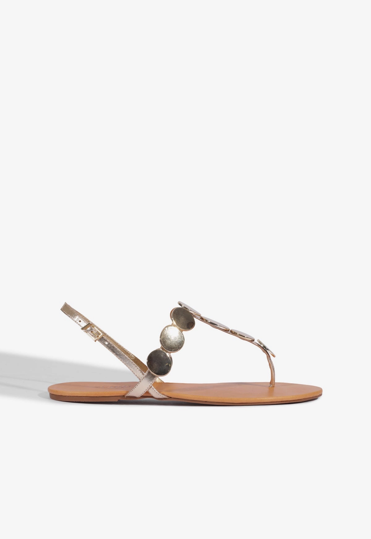 Beach Glow Patio Glow Acacia Gold Leather Sandal