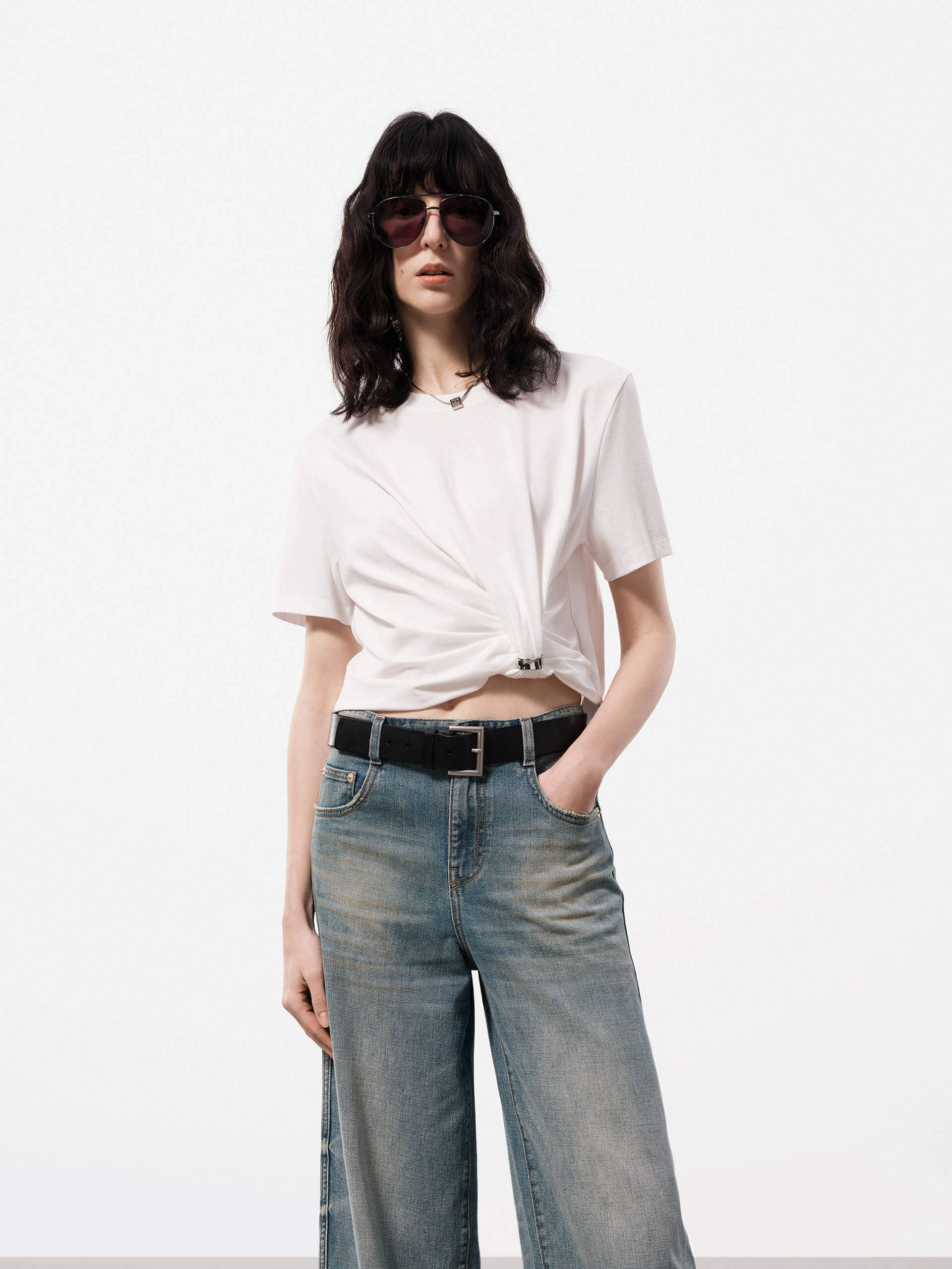 Classic Wear Twist Detail Cotton T-shirt