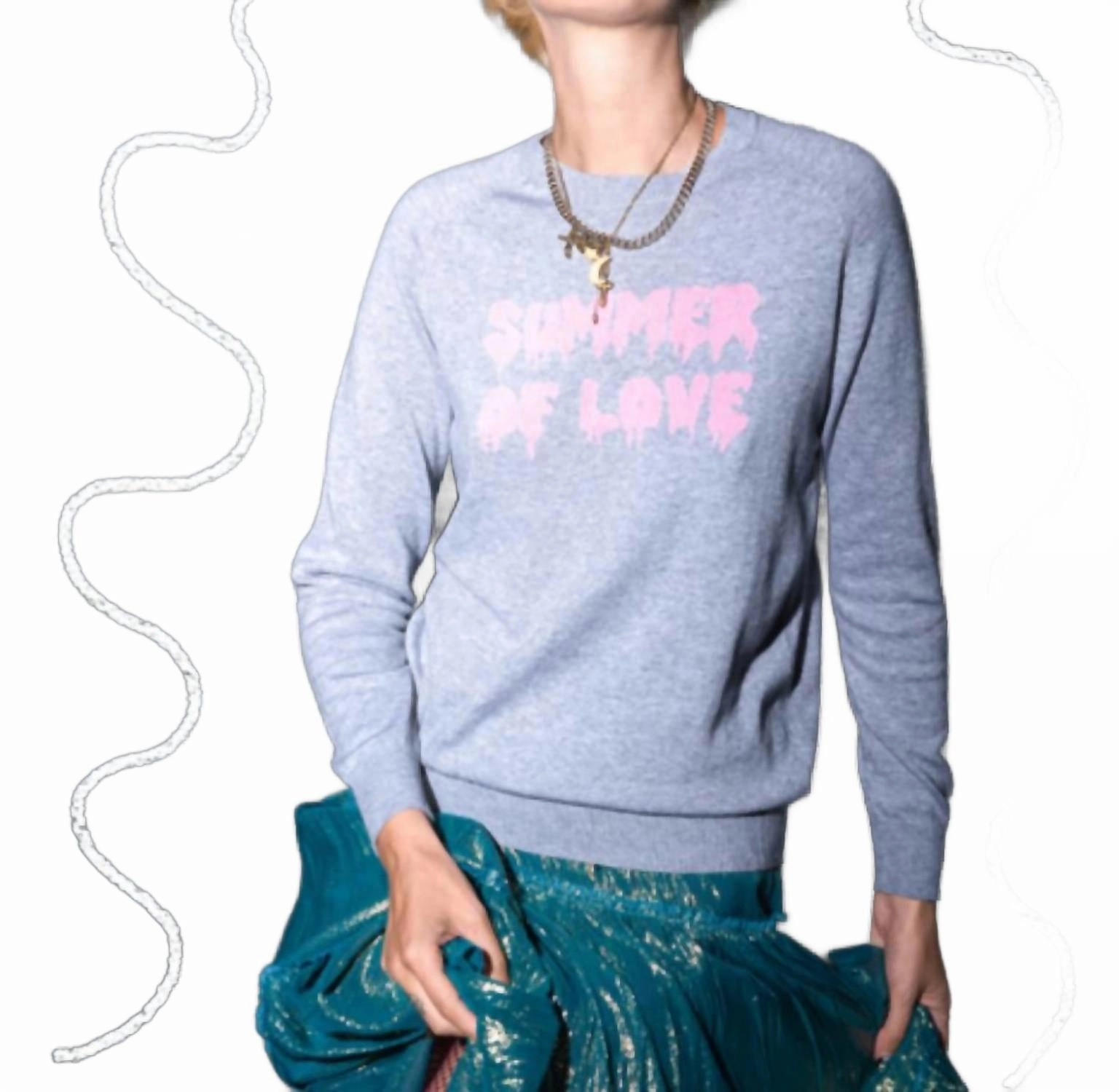 Winter Ready Summer Of Love Sweater In Grey